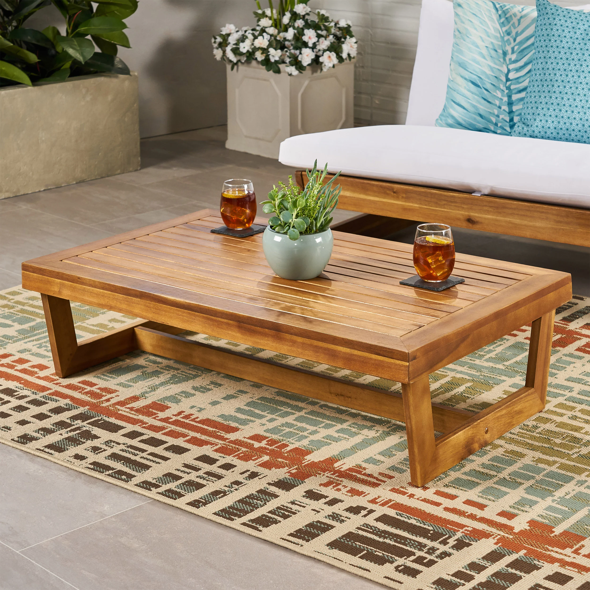 Emma Outdoor Acacia Wood Coffee Table - furnishings