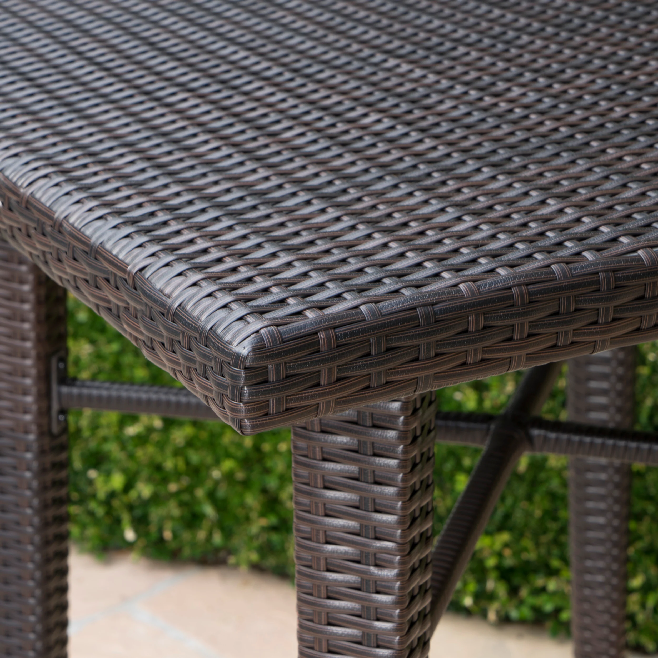 Valkyrien Outdoor 5 Piece Multi-brown Wicker Square Bar Table Set - furnishings