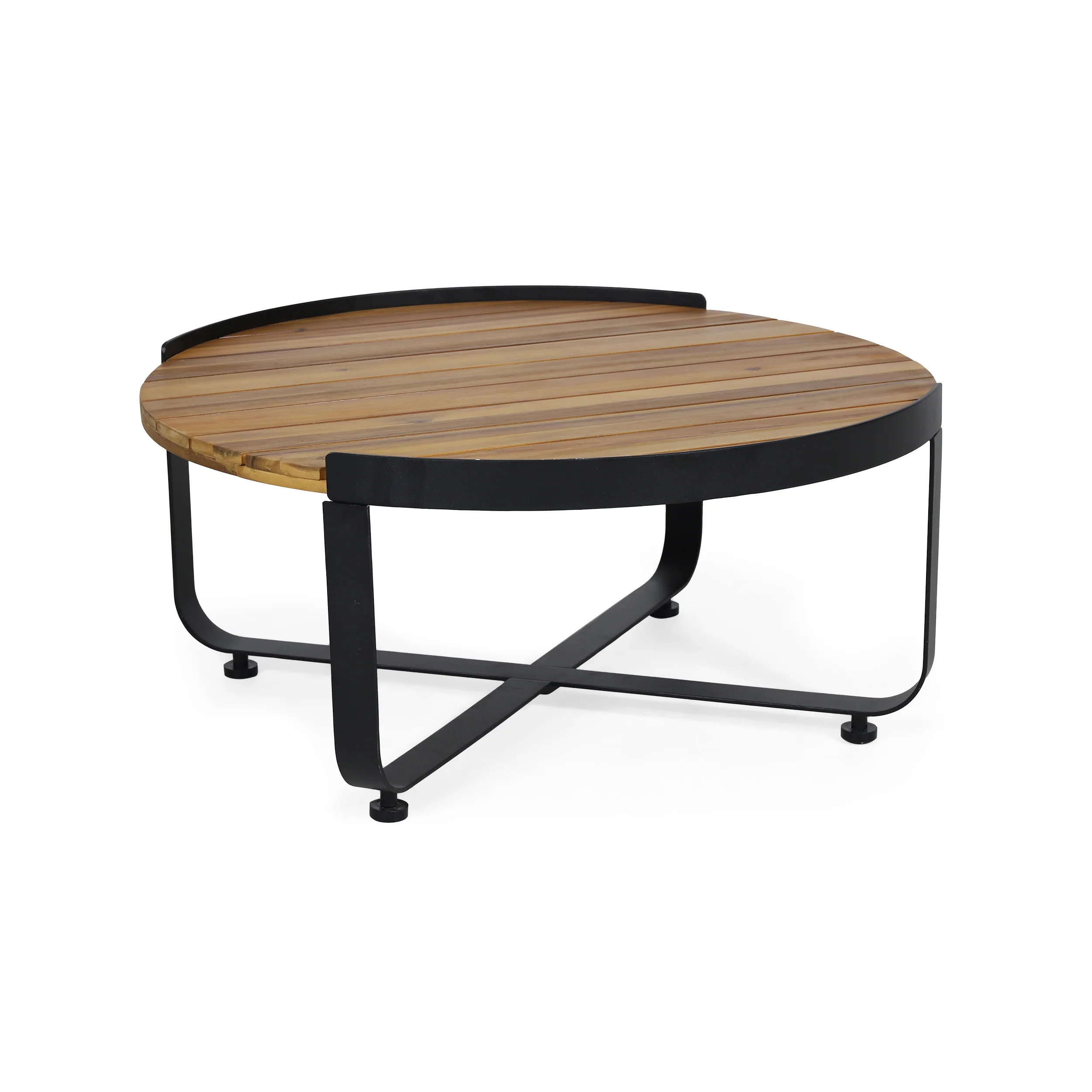 Aceston Outdoor Modern Industrial Acacia Wood Coffee Table - furnishings