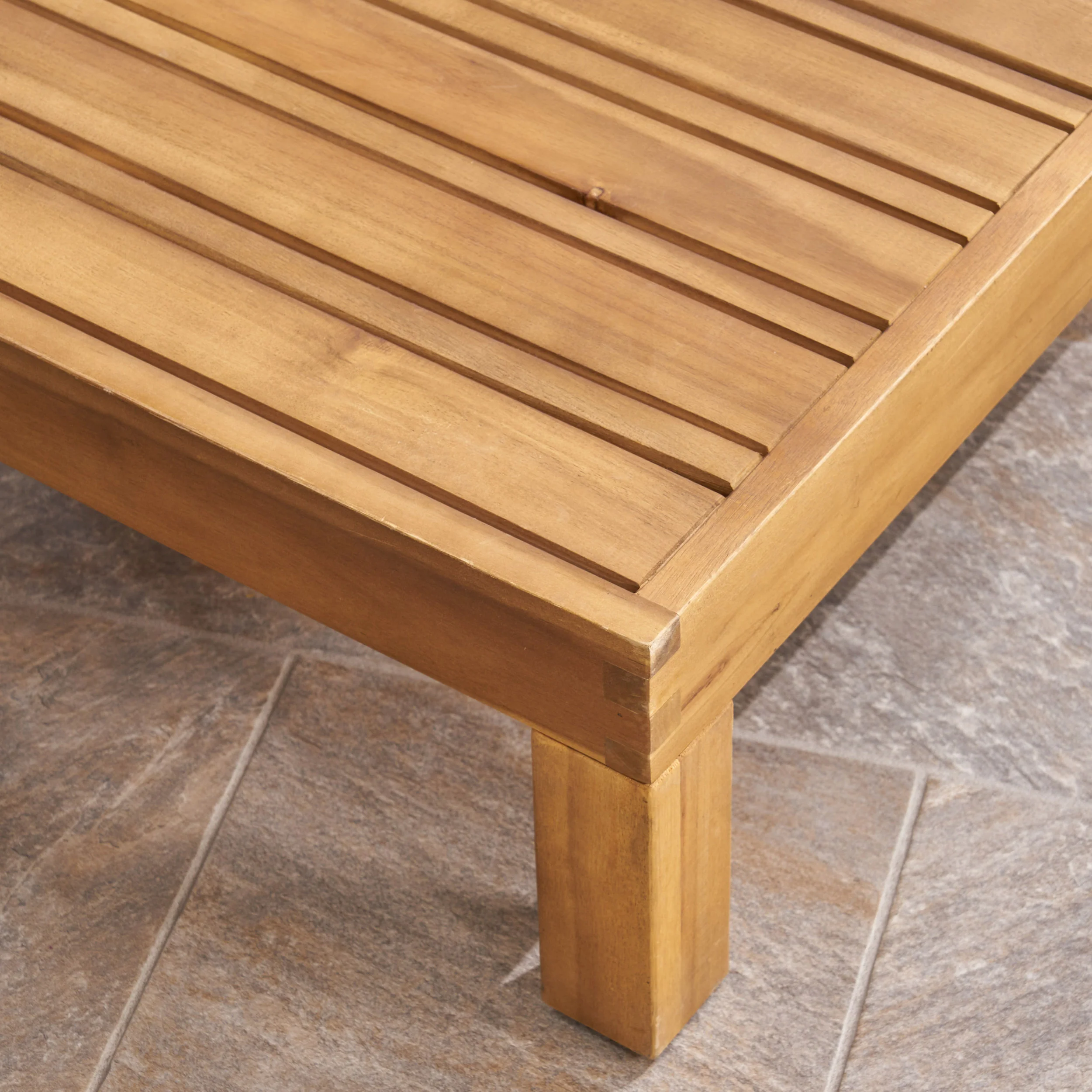 Indira Outdoor Acacia Wood Club Chair with Cushion - furnishings