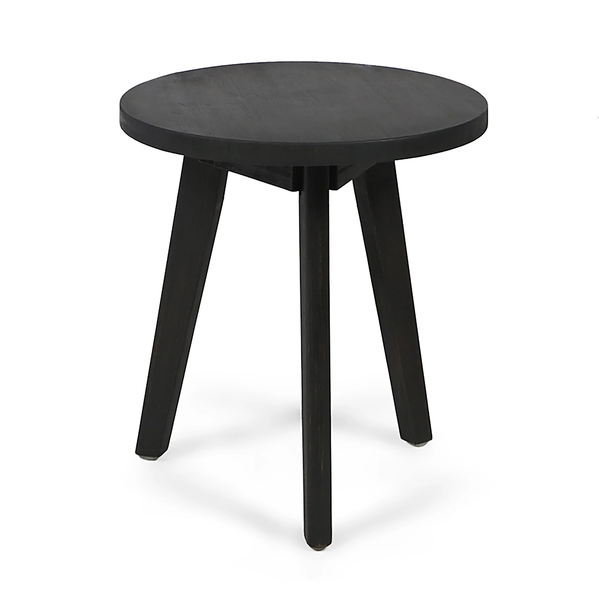 Gino Outdoor Farmhouse Acacia Wood Side Table, Dark Gray Finish - furnishings