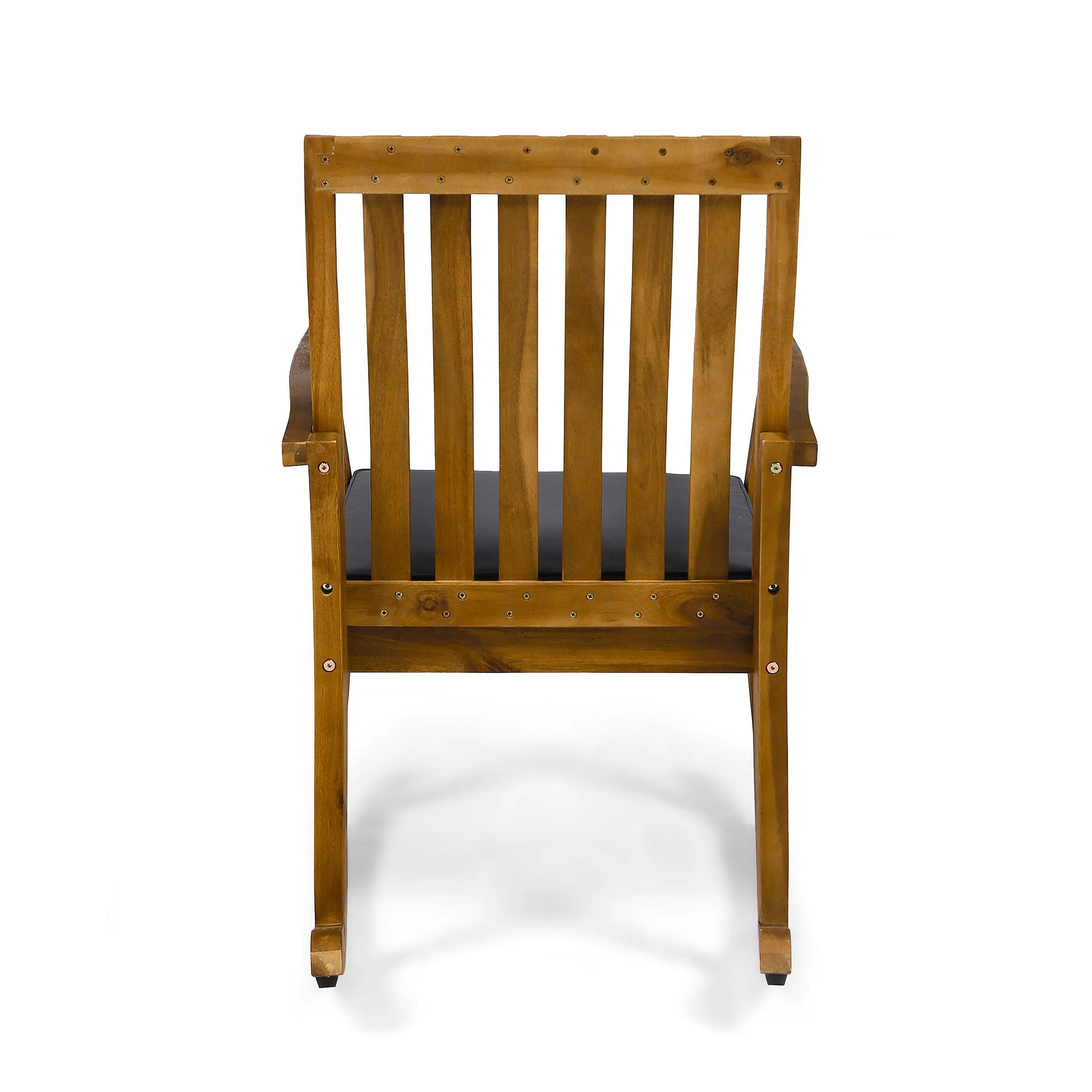Colmena Acacia Wood Rustic Style Rocking Chair with Water Resistant Cushions - furnishings