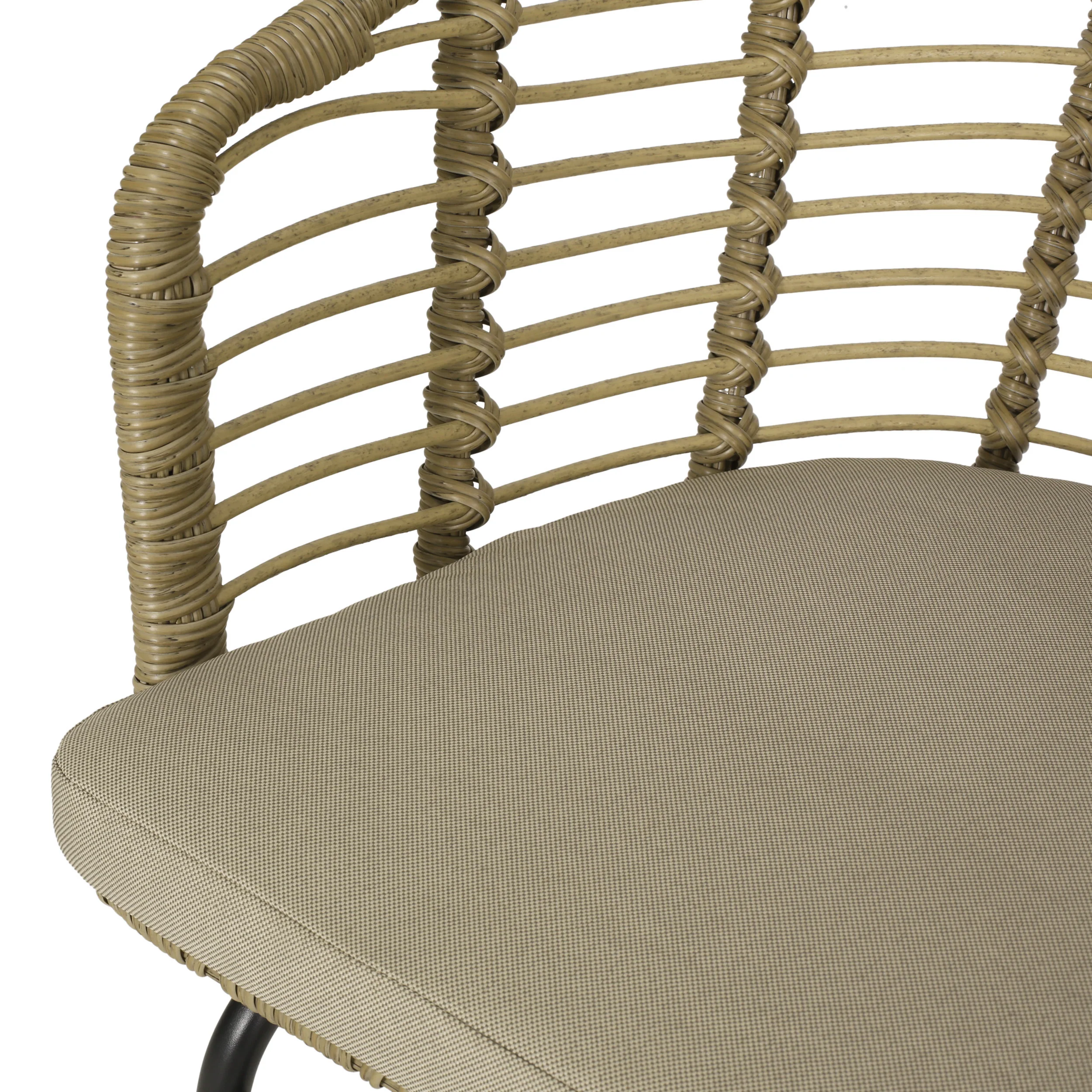 Monture Outdoor Wicker 2 Seater Chat Set, Light Brown and Beige - furnishings