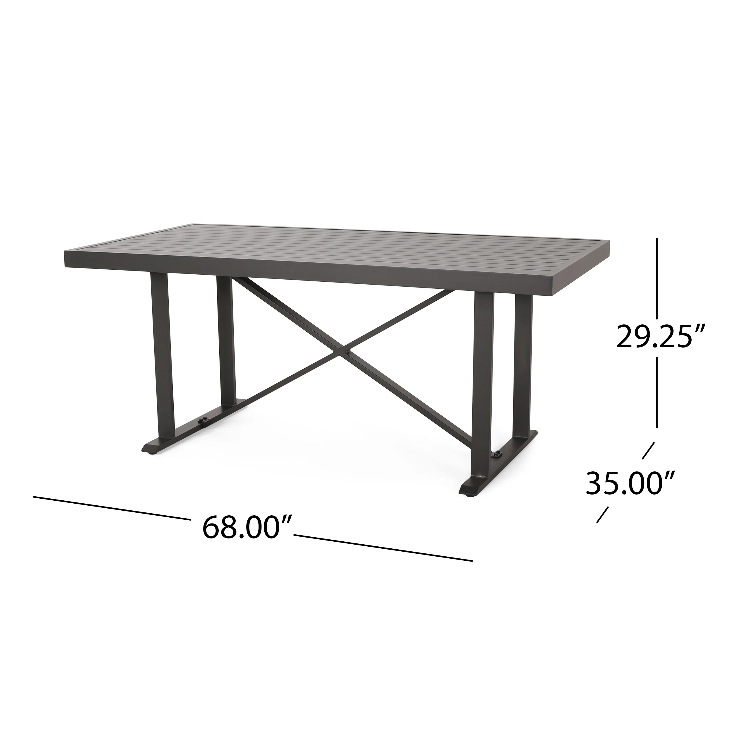 Mavin Outdoor Modern Industrial Aluminum Dining Table - furnishings