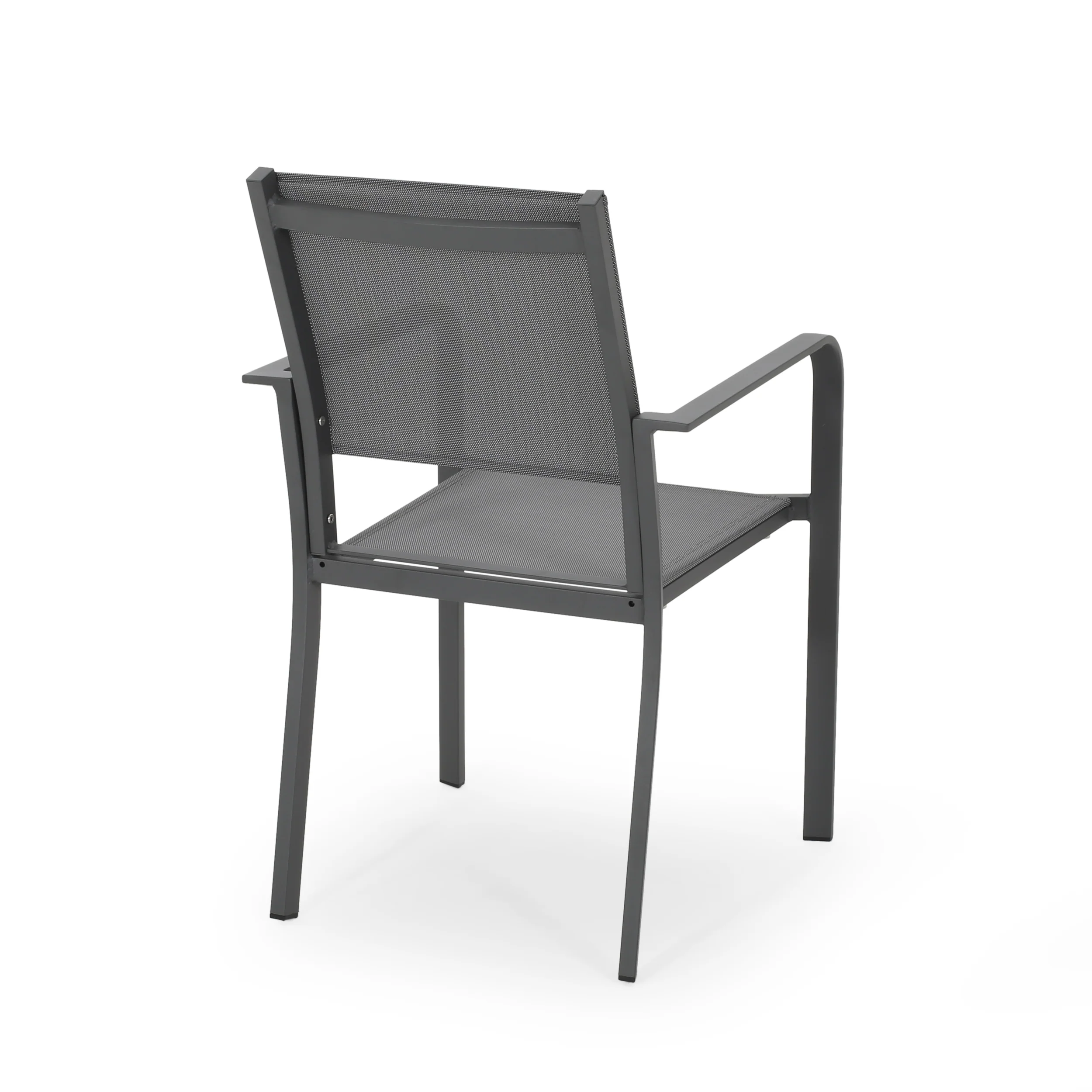 Martin Outdoor Modern Aluminum Dining Chair with Mesh Seat (Set of 2) - furnishings