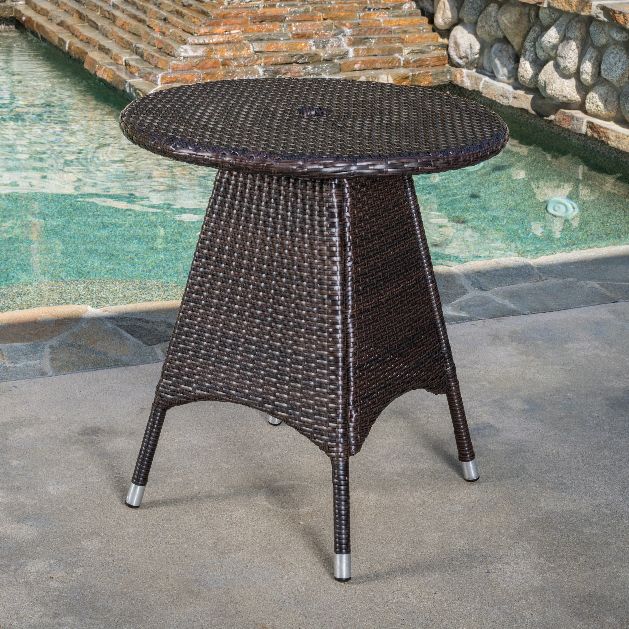 Foster Outdoor 3-piece Wicker Bistro Set with Cushions - furnishings