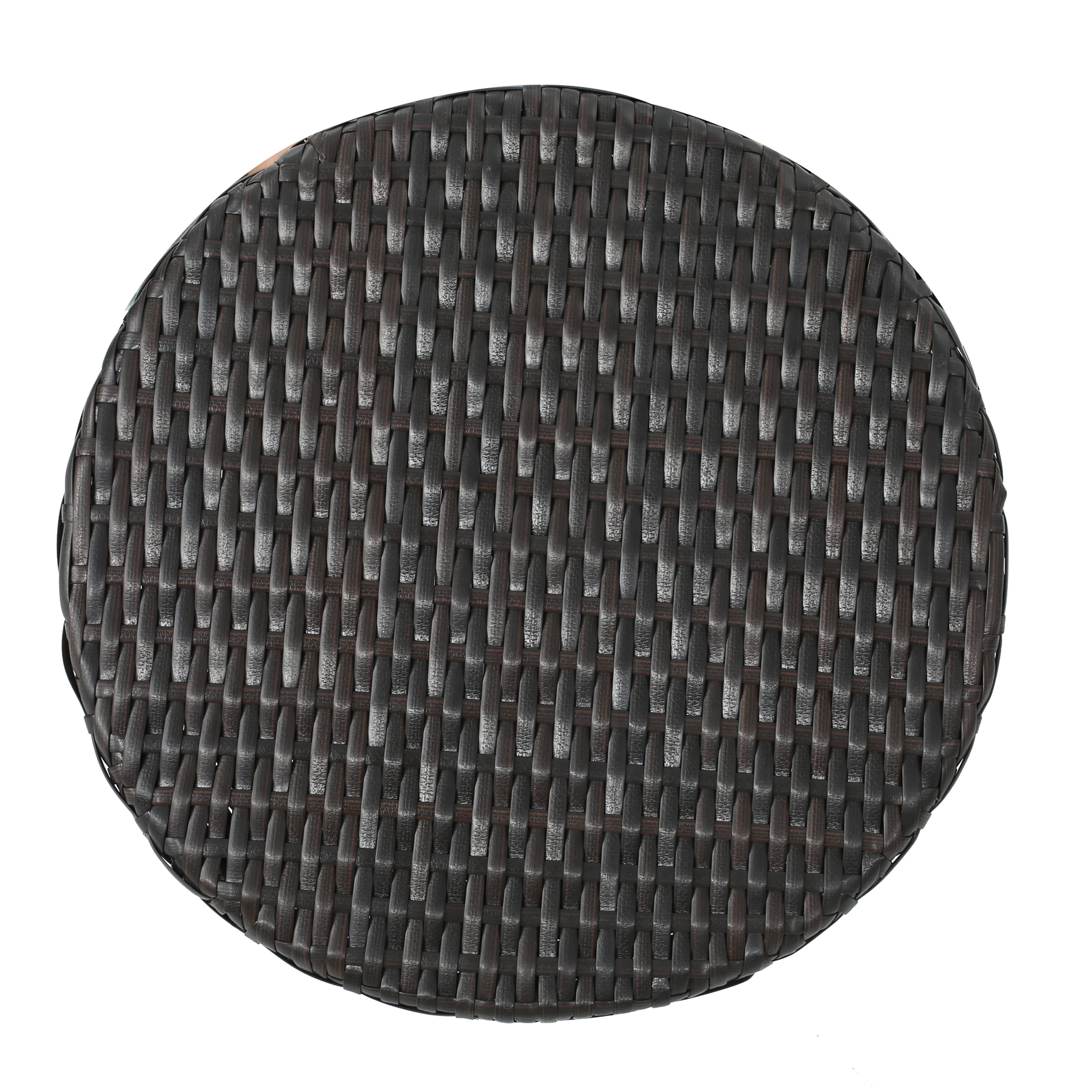 Axelrod Outdoor 3 Piece Multi-Brown Wicker Chat Set with Stacking Chairs - furnishings
