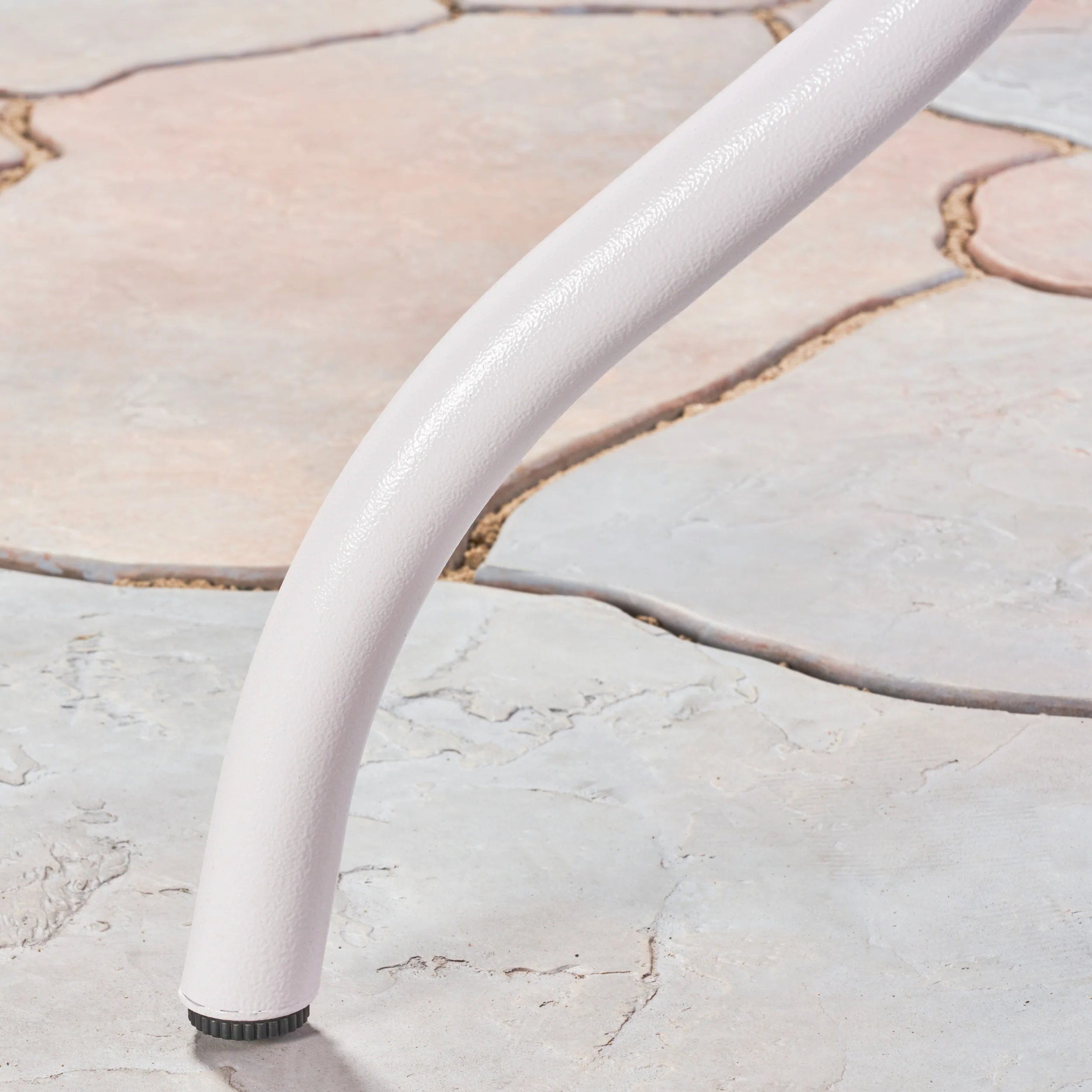 Simon Outdoor Aluminum Round Dining Table, White - furnishings