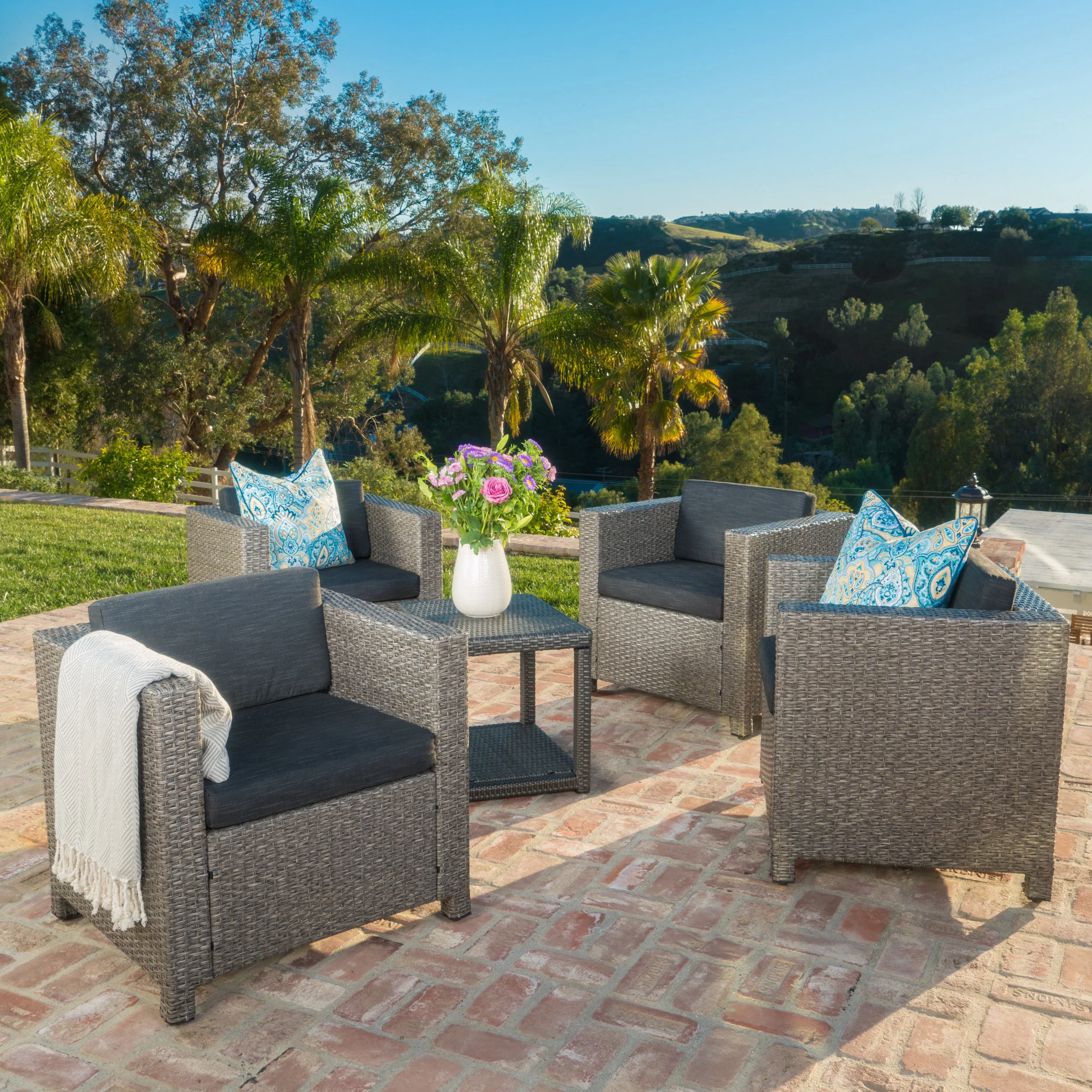 Venice Outdoor Wicker Club Chair (set of 4) - furnishings