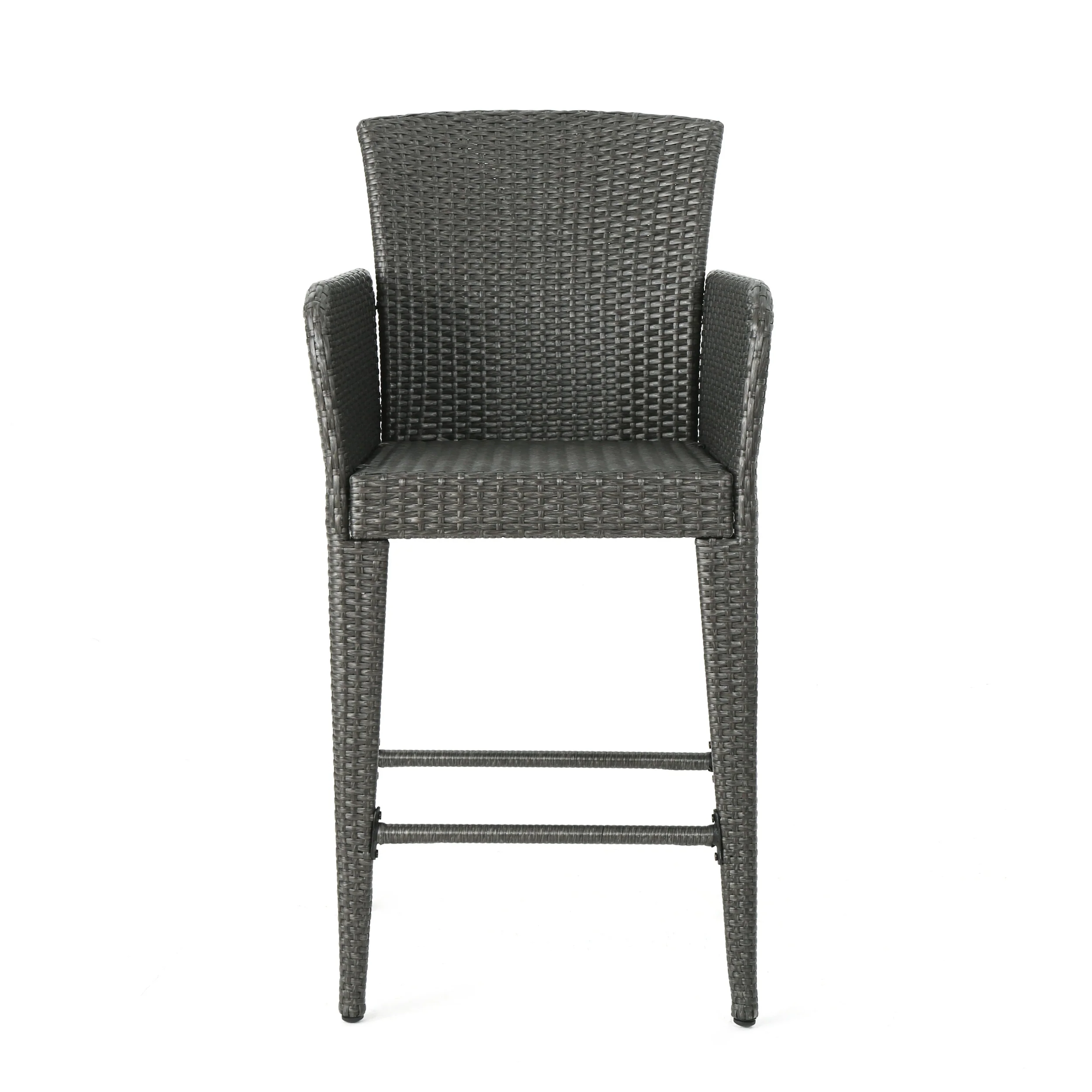 Daisy Outdoor 38-Inch Gray Wicker Barstool (set of 2) - furnishings
