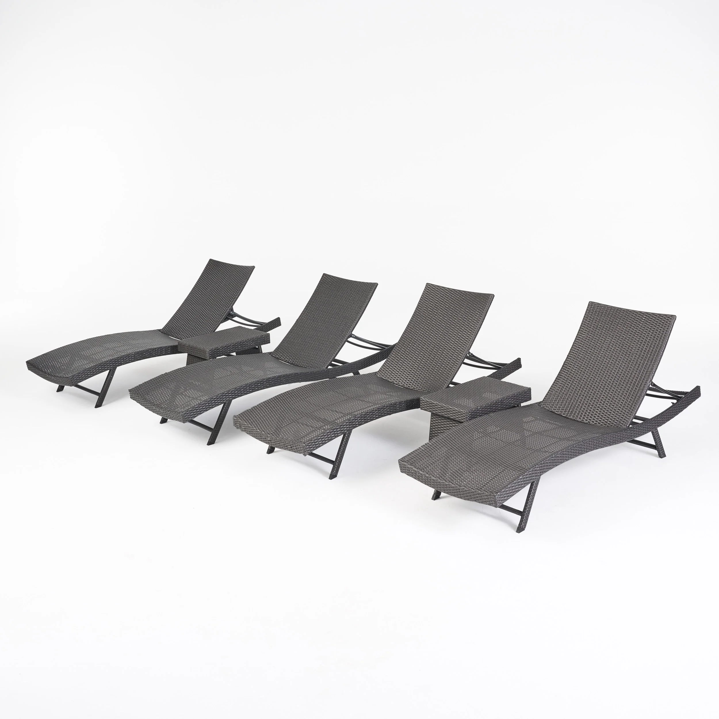 Eliana Outdoor 6 Piece Wicker Chaise Lounge Set - furnishings