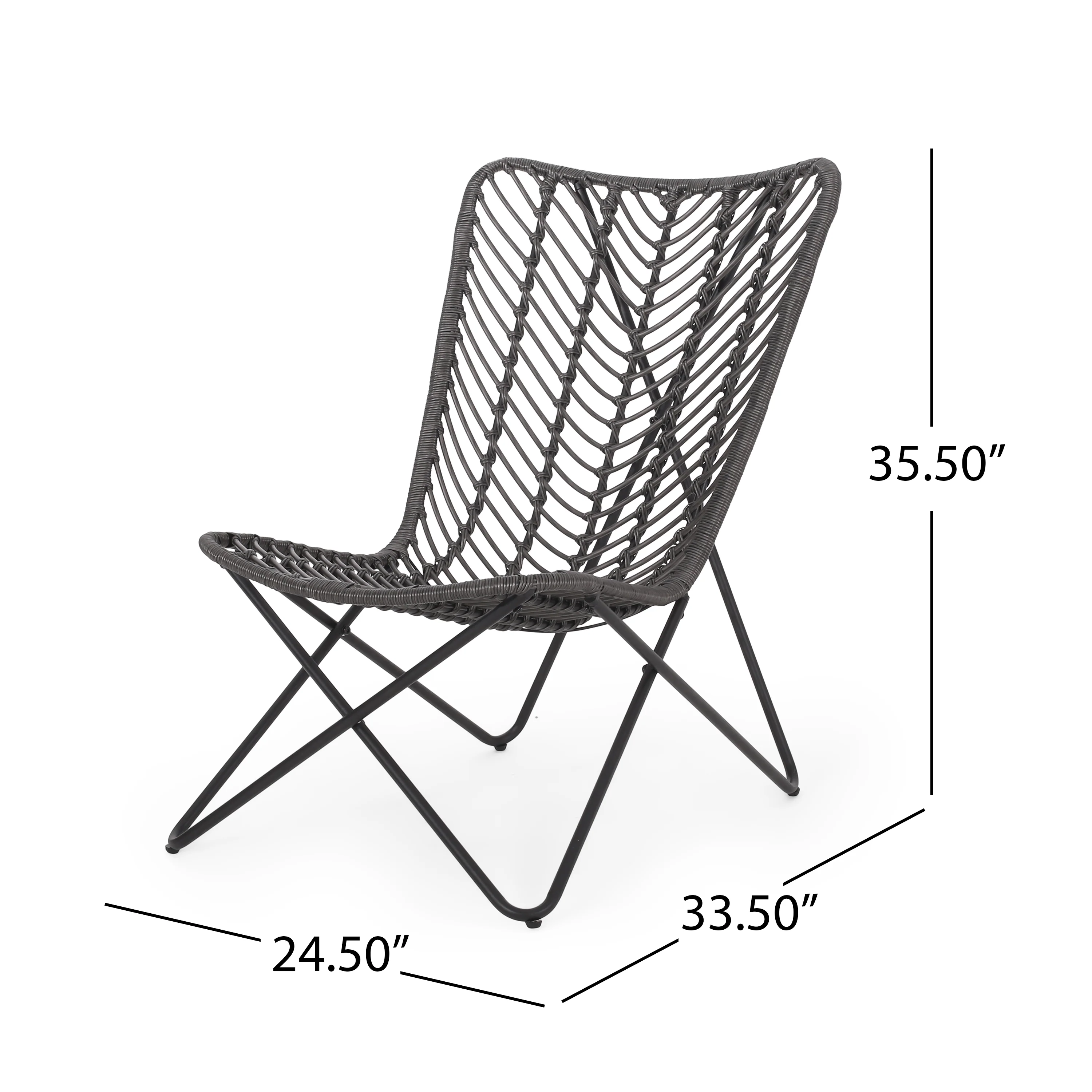 Juan Outdoor Wicker Accent Chairs, Set of 2 - furnishings