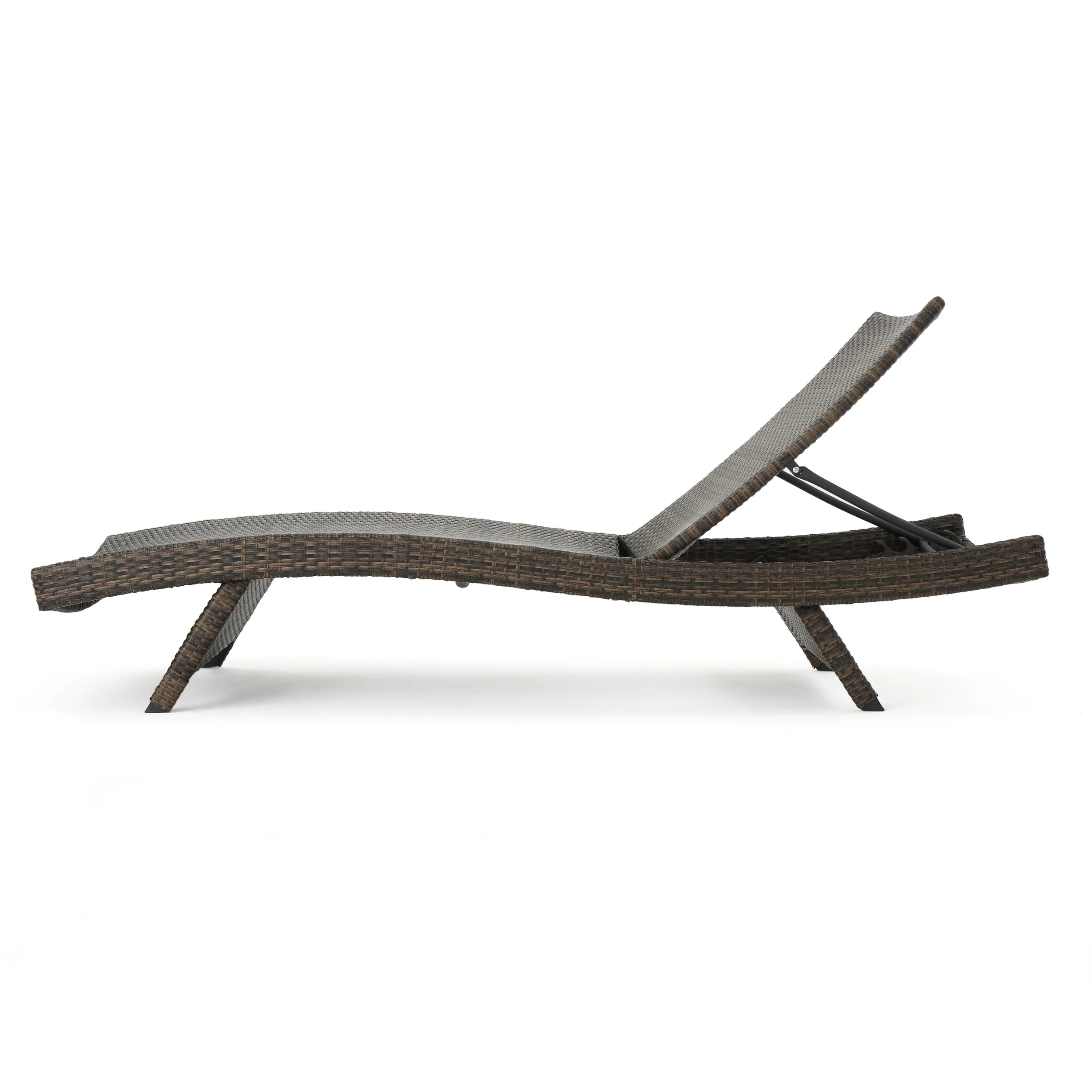 Lakeport Outdoor Mixed Mocha Wicker Armless Chaise Lounge (Set of 2) - furnishings