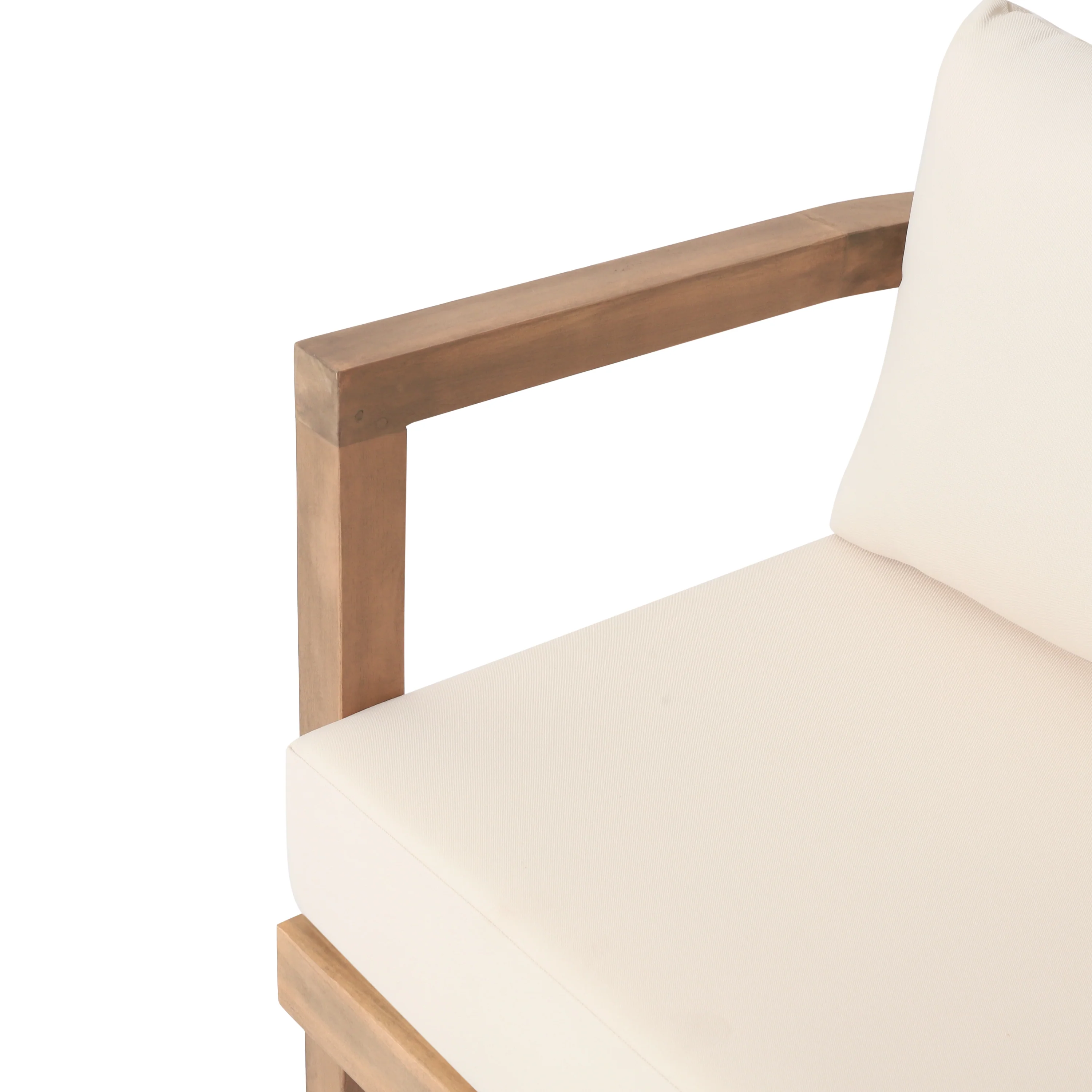 Aston Outdoor Acacia Wood Club Chair with Cushions - furnishings