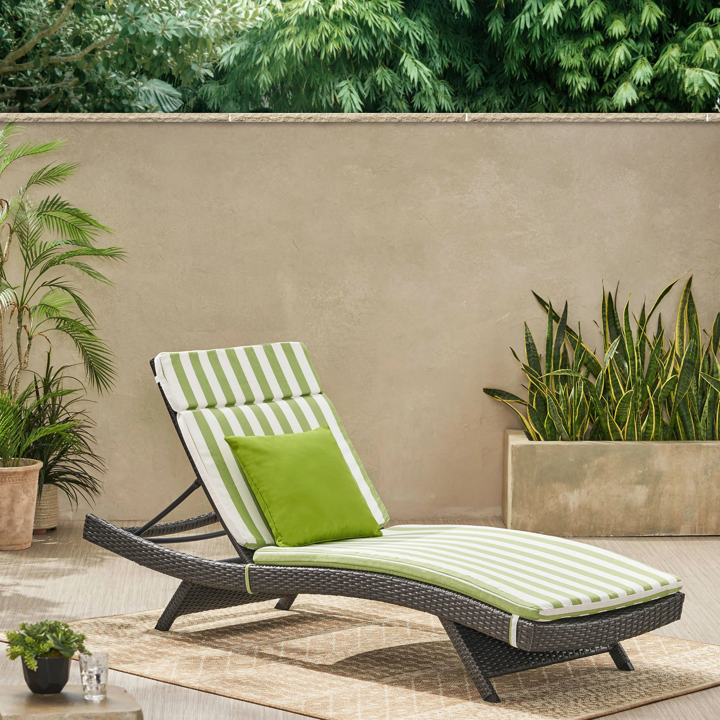 Lakeport Outdoor Wicker Lounge with Water Resistant Cushion - furnishings