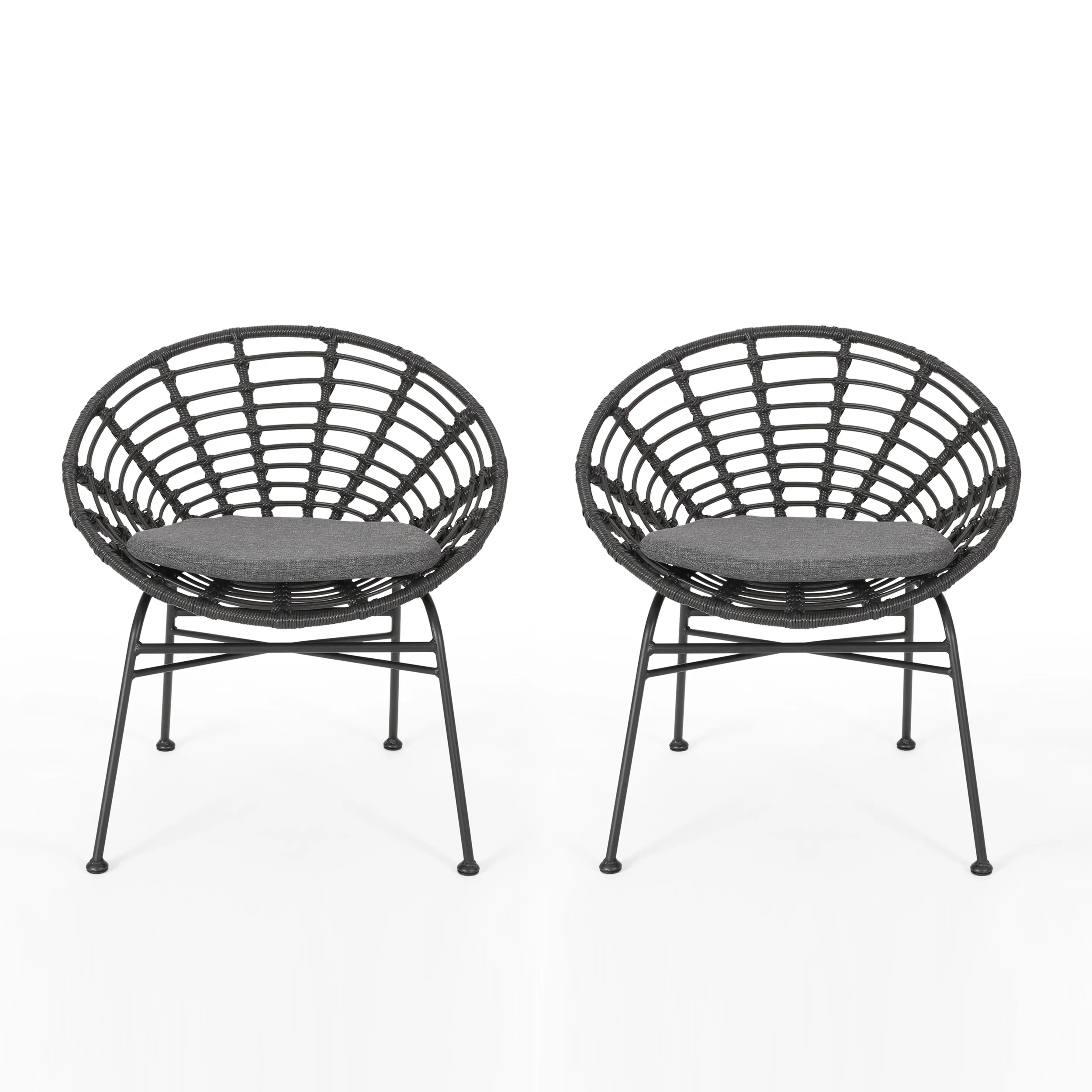 Keegan Outdoor Wicker Dining Chair with Cushion (Set of 2) - furnishings