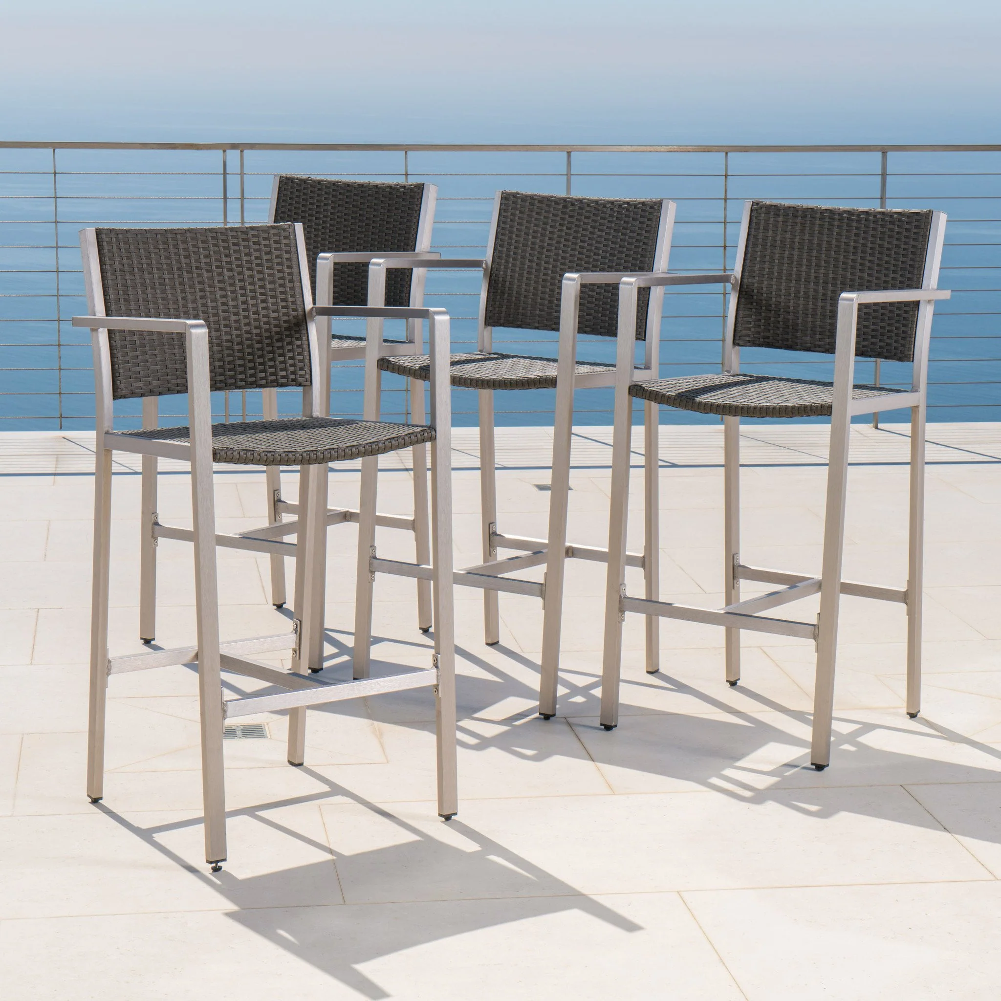 Outdoor Aluminum 5 Piece Bar Set - furnishings