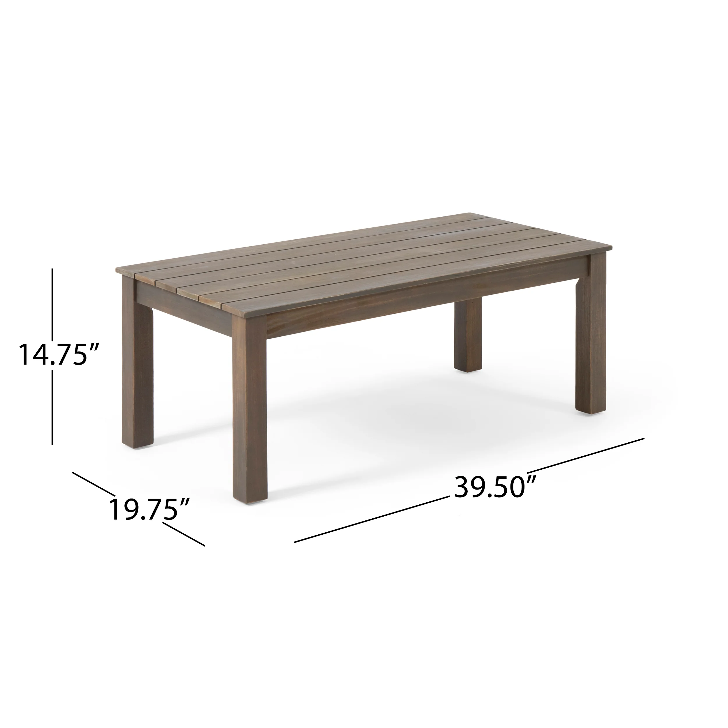 Avacyn Outdoor Acacia Wood Loveseat and Coffee Table Set with Cushions, Gray, Dark Gray - furnishings