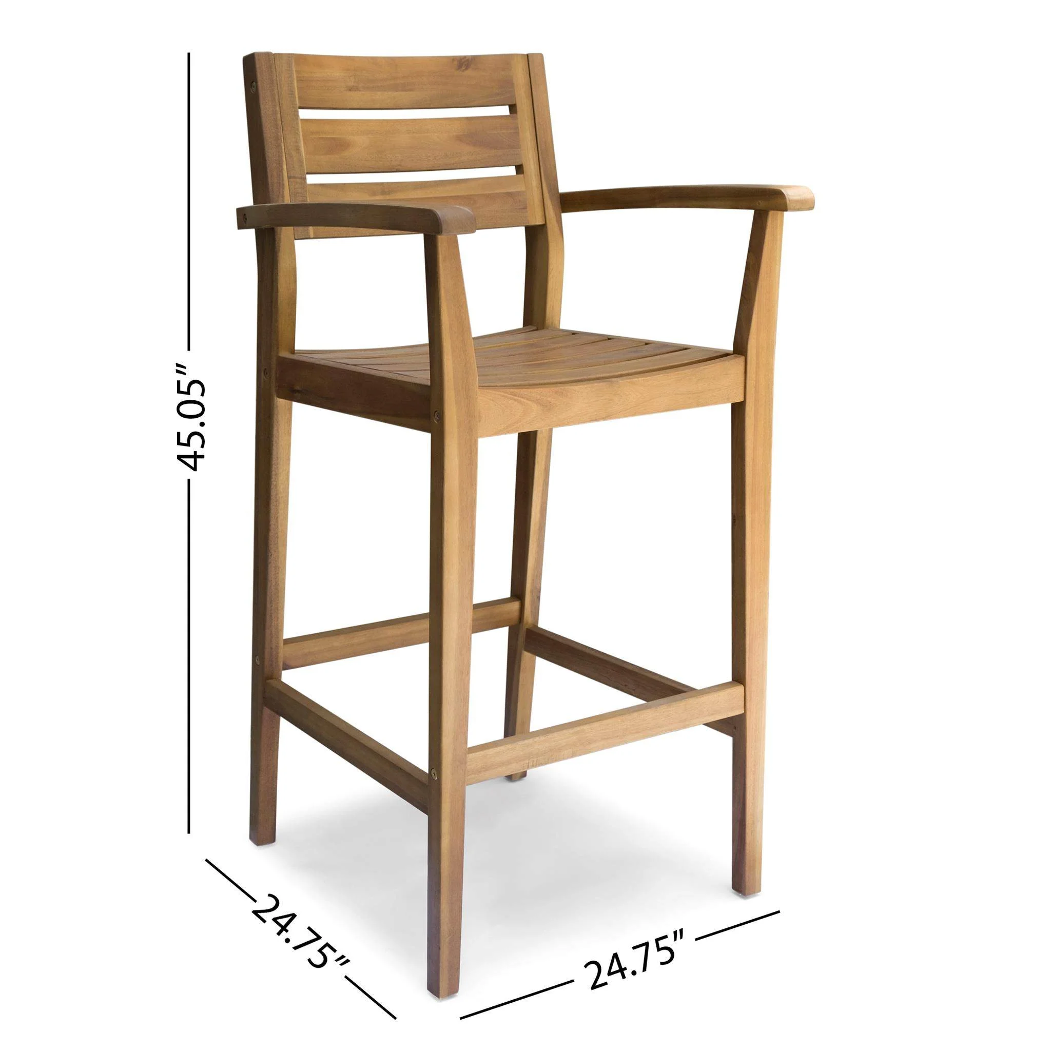 Blair Outdoor Rustic Acacia Wood Barstool (Set of 4) - furnishings