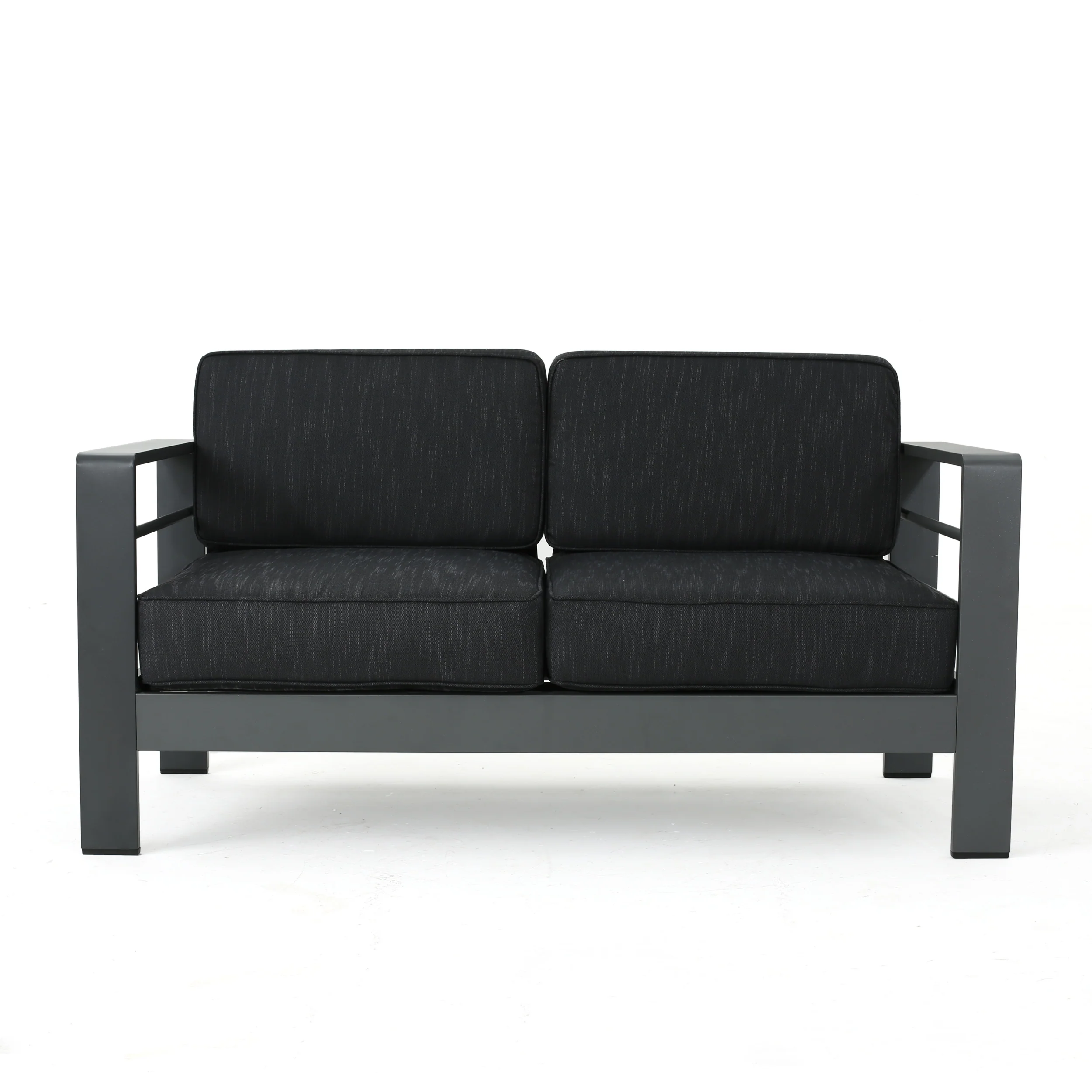 Cherie Outdoor 4 Seater Aluminum Chat Set with Fire Pit - furnishings