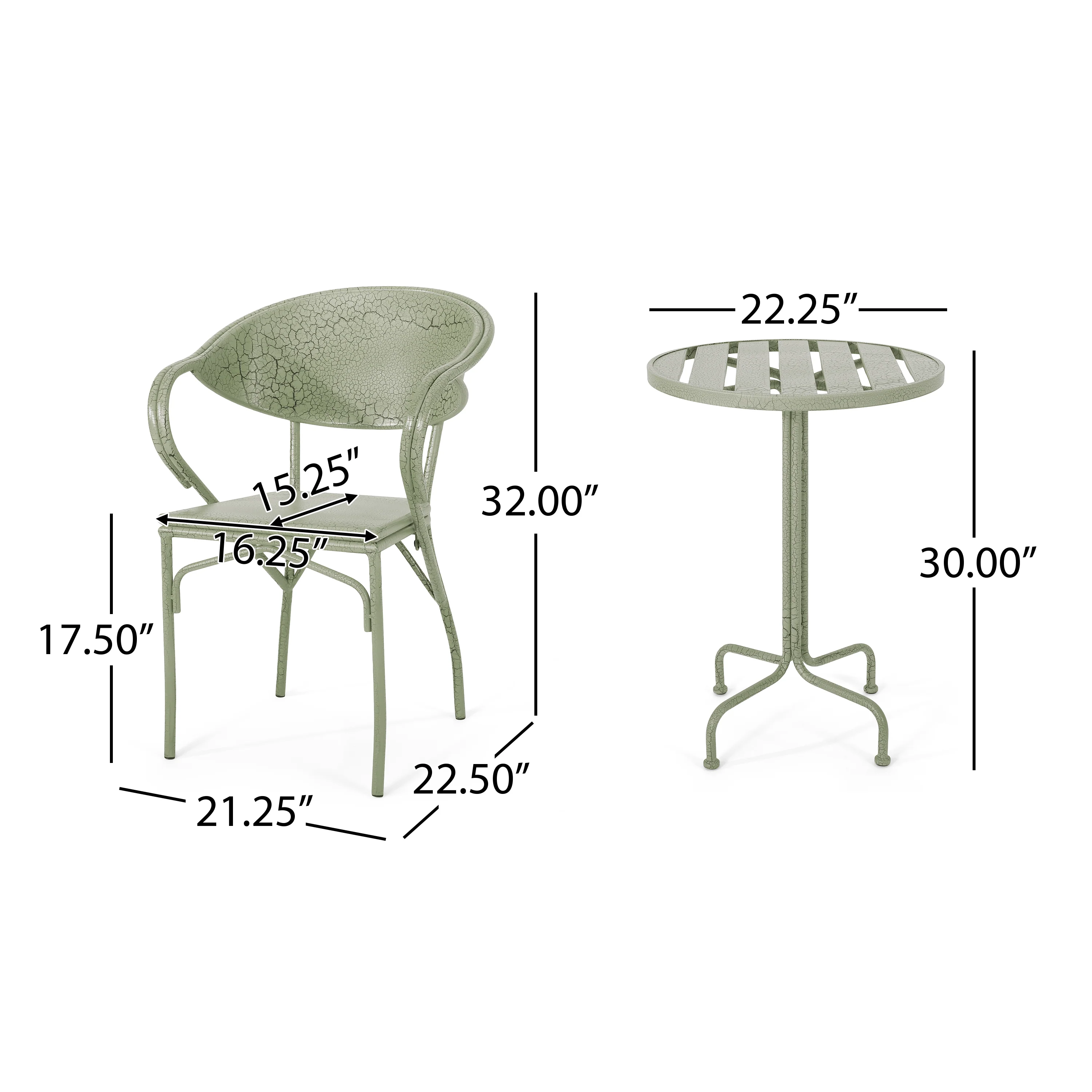 Warren Desert Outdoor Modern 2 Seater Bistro Set - furnishings