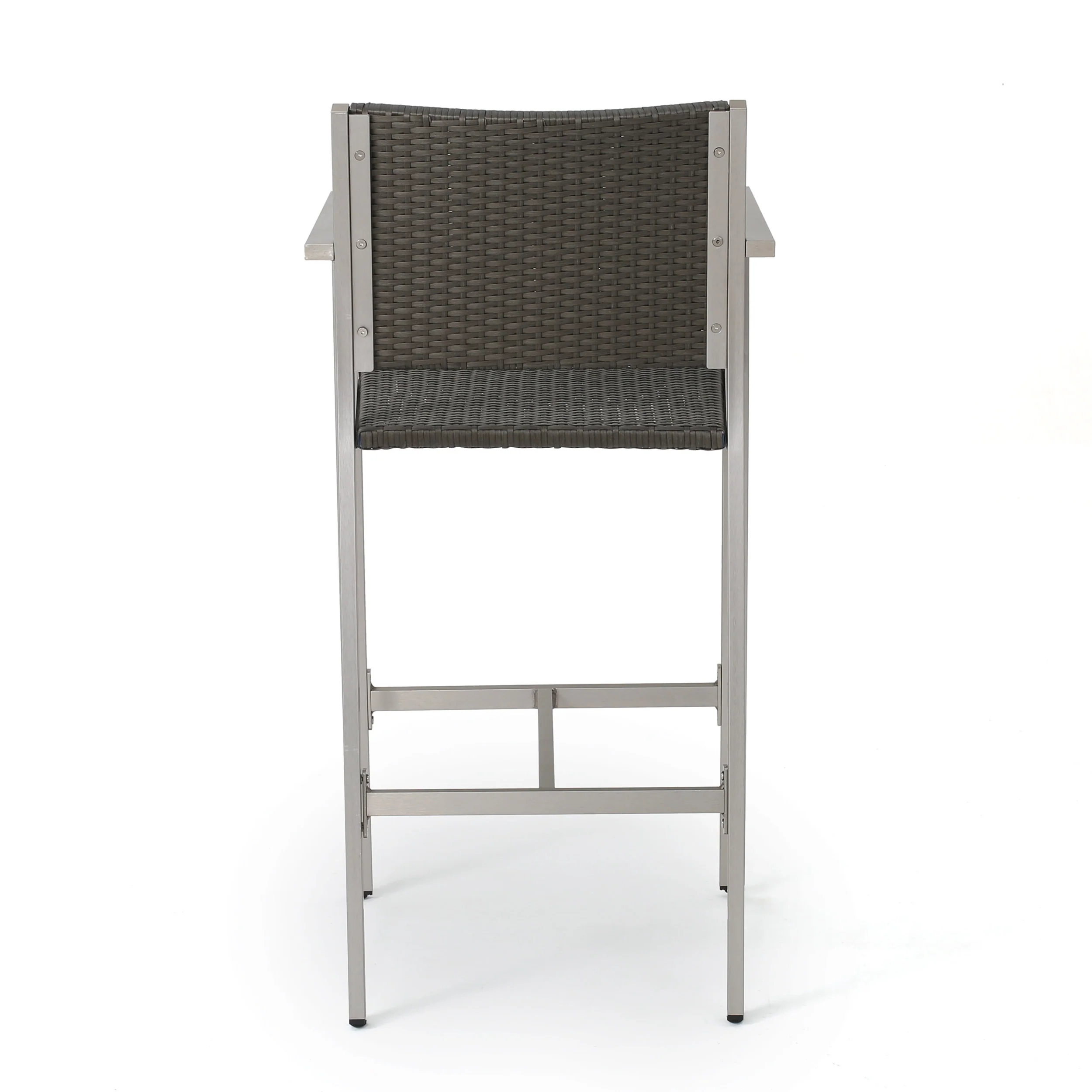 Capral 30-Inch Outdoor Grey Wicker Barstools (Set of 2) - furnishings