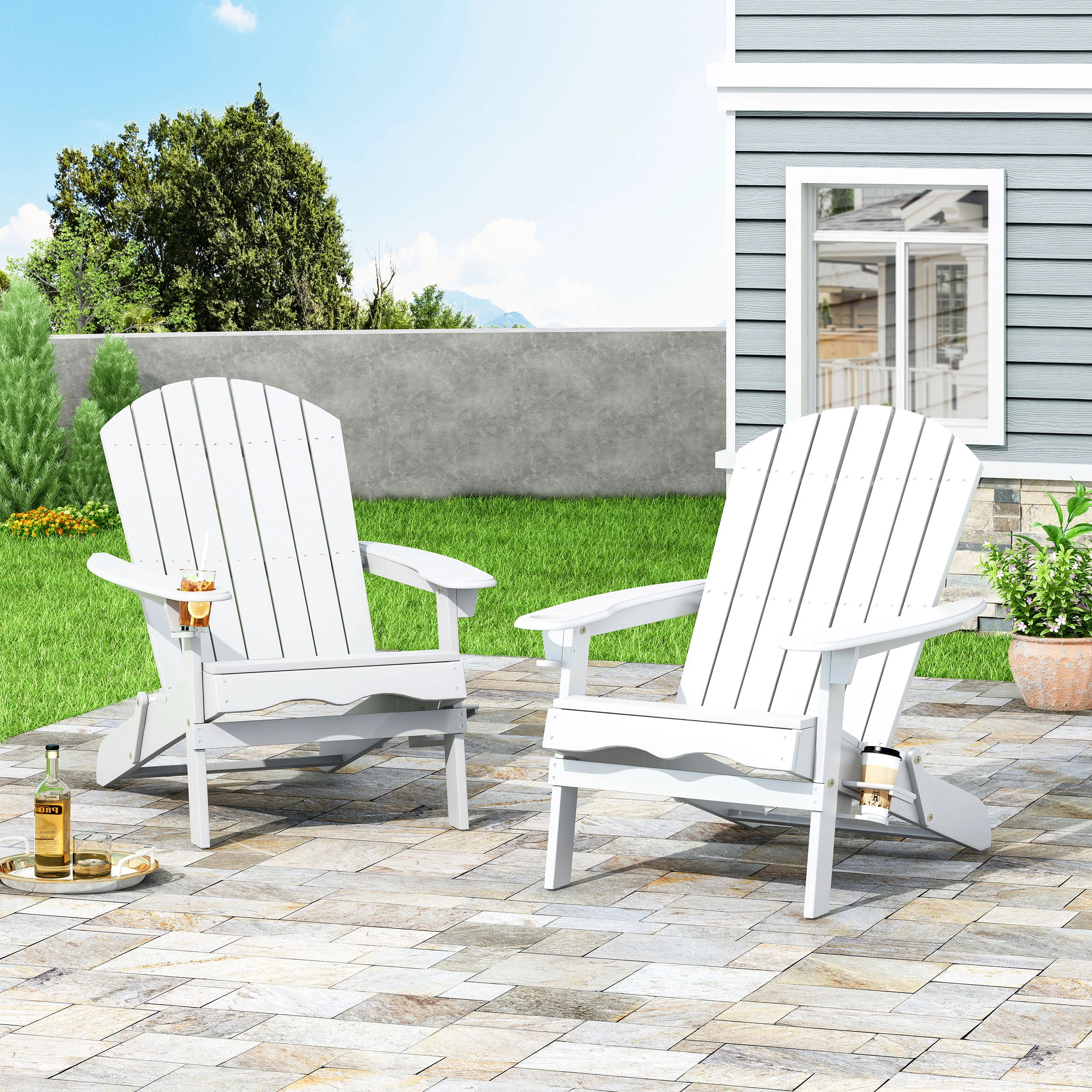 Kandyce Outdoor Acacia Wood Folding Adirondack Chairs (Set of 2) - furnishings