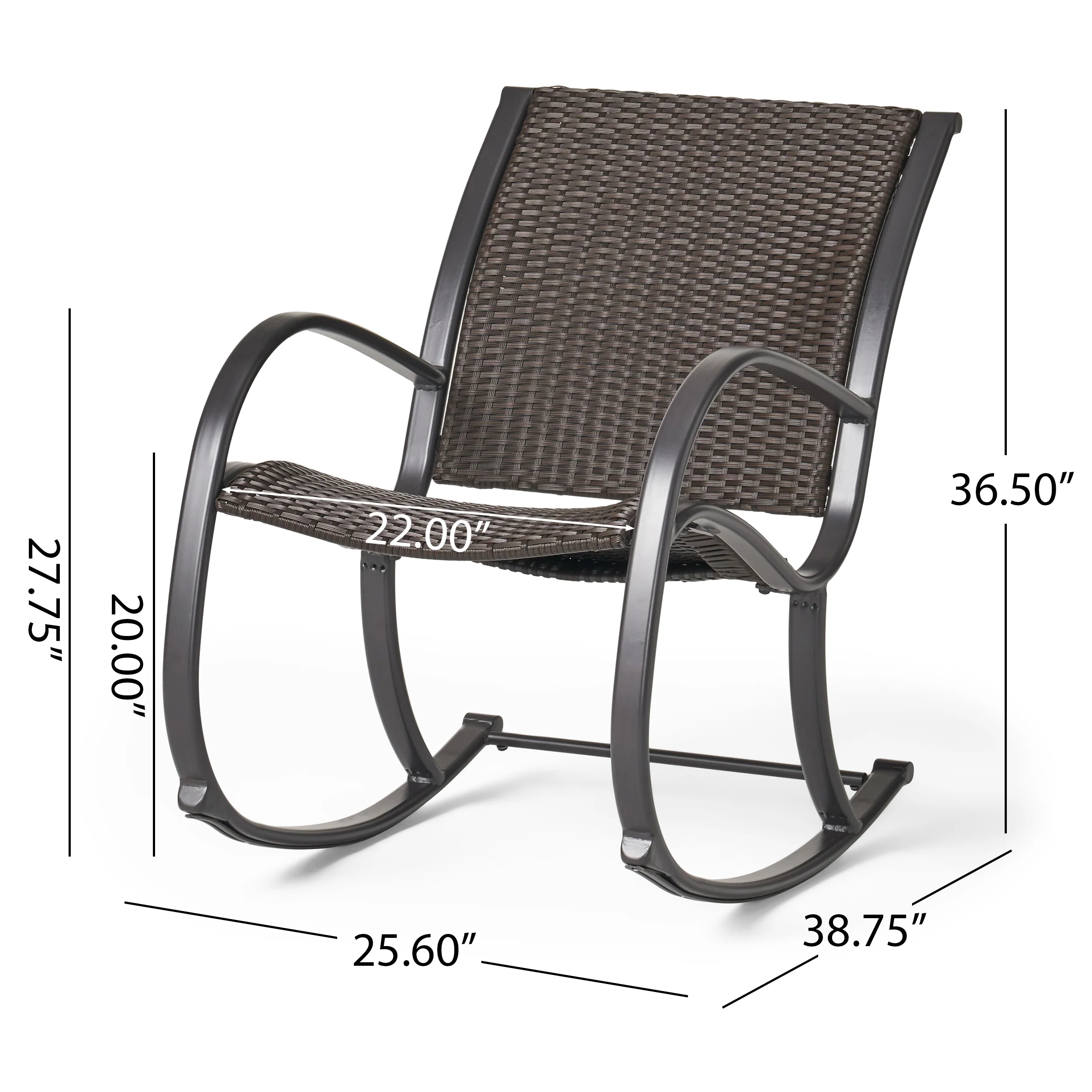 Leann Outdoor Dark Brown Wicker Rocking Chair - furnishings