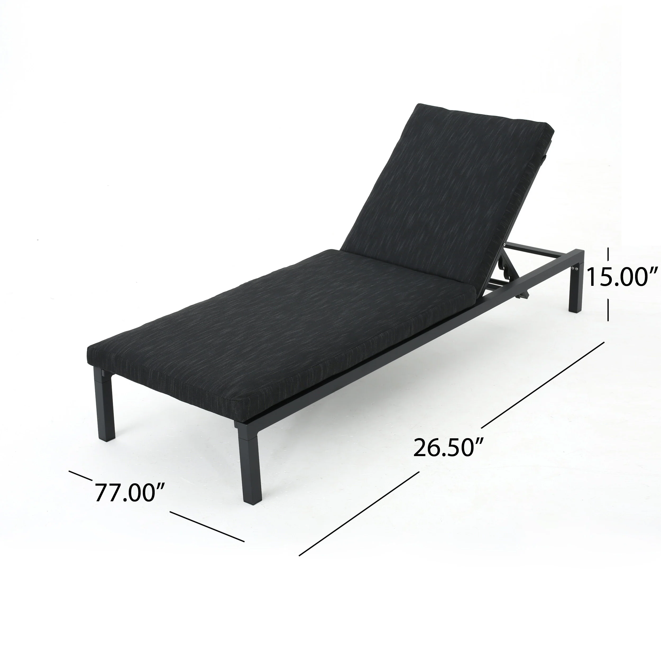 Nealie Outdoor Mesh Aluminum Frame Chaise Lounge w/ Water Resistant Cushion - furnishings