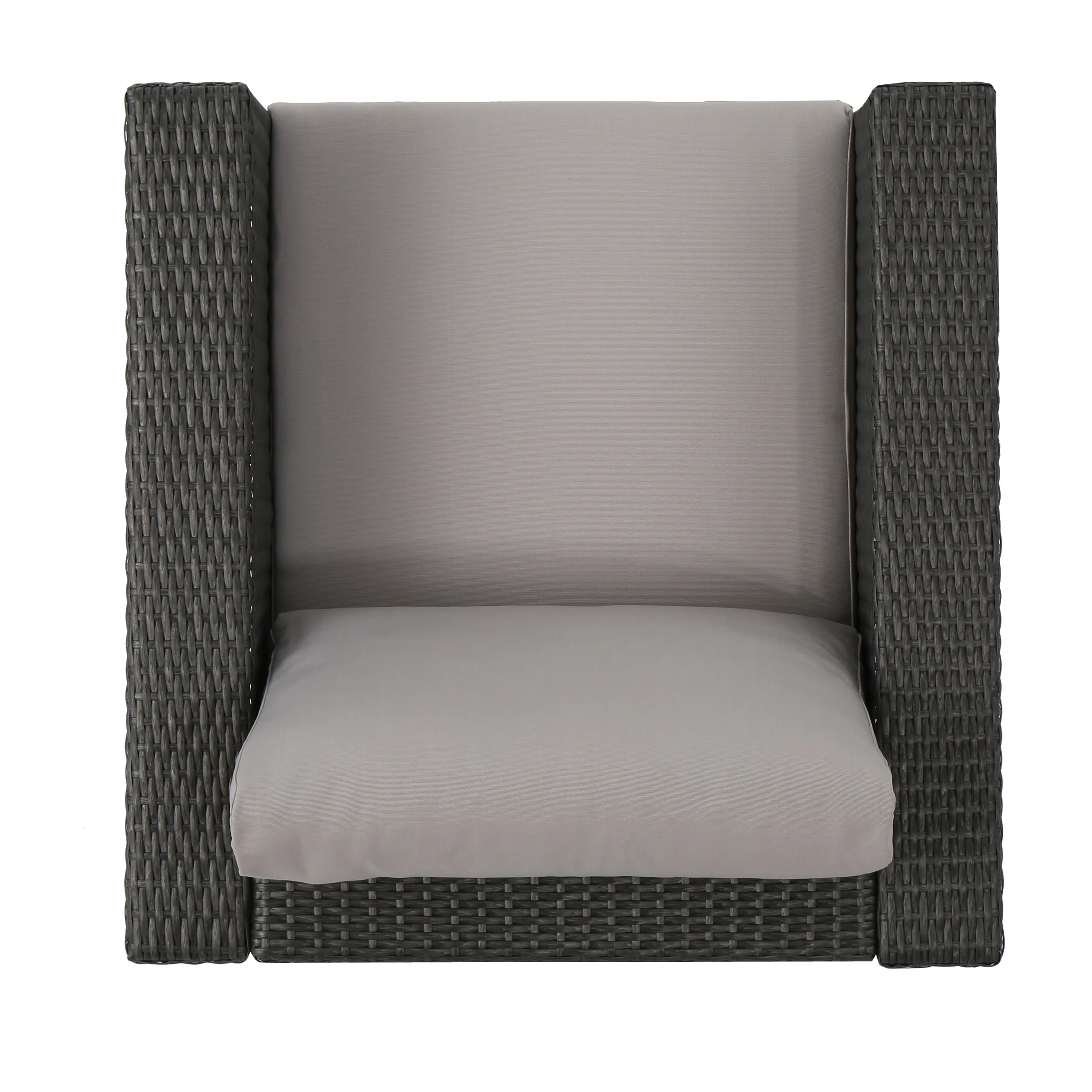 Samuel Outdoor 7 Seater Wicker Sofa Chat Set with Aluminum Frame and Cushions - furnishings