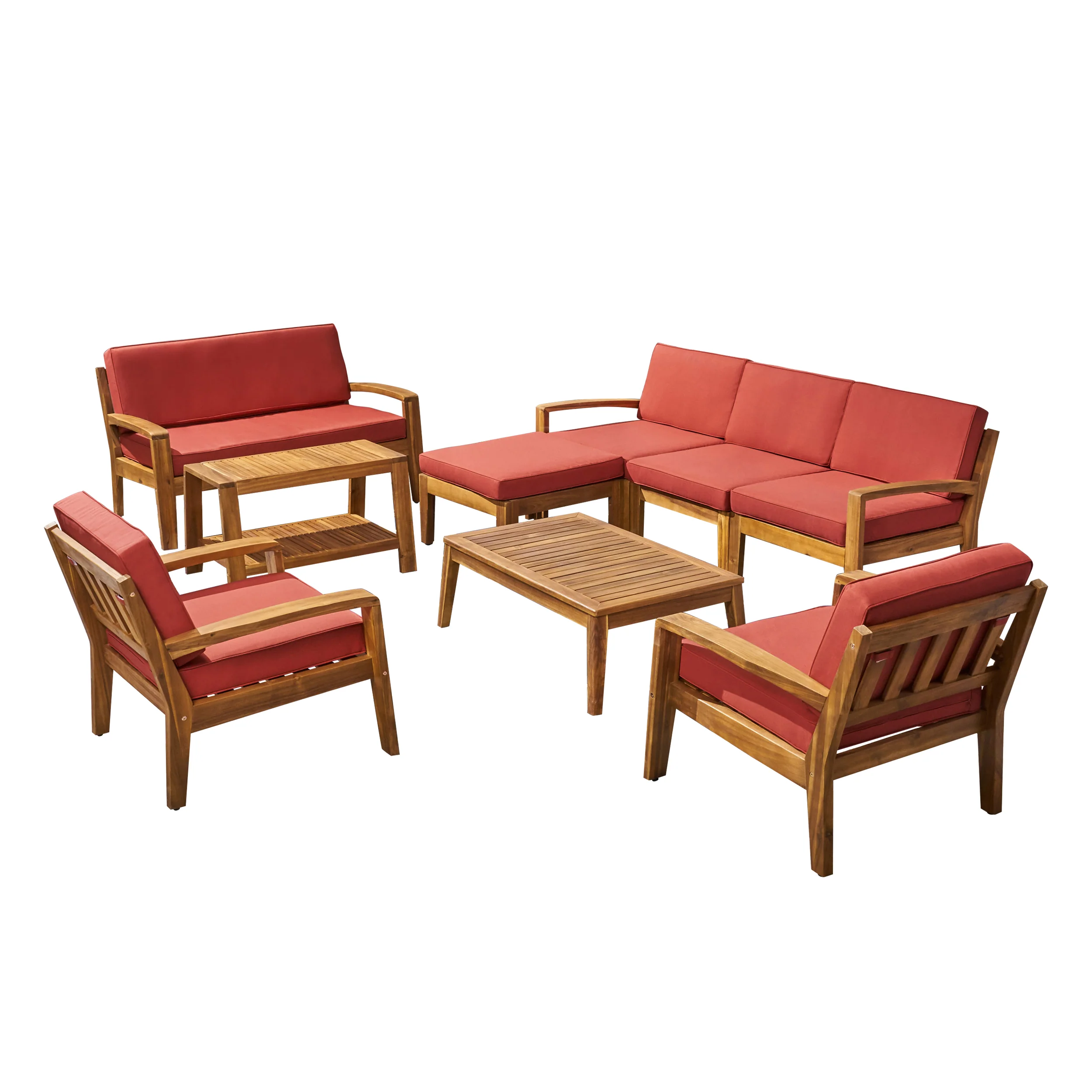 Parma 7-Seater Sectional Sofa Set For Patio with Loveseat - furnishings