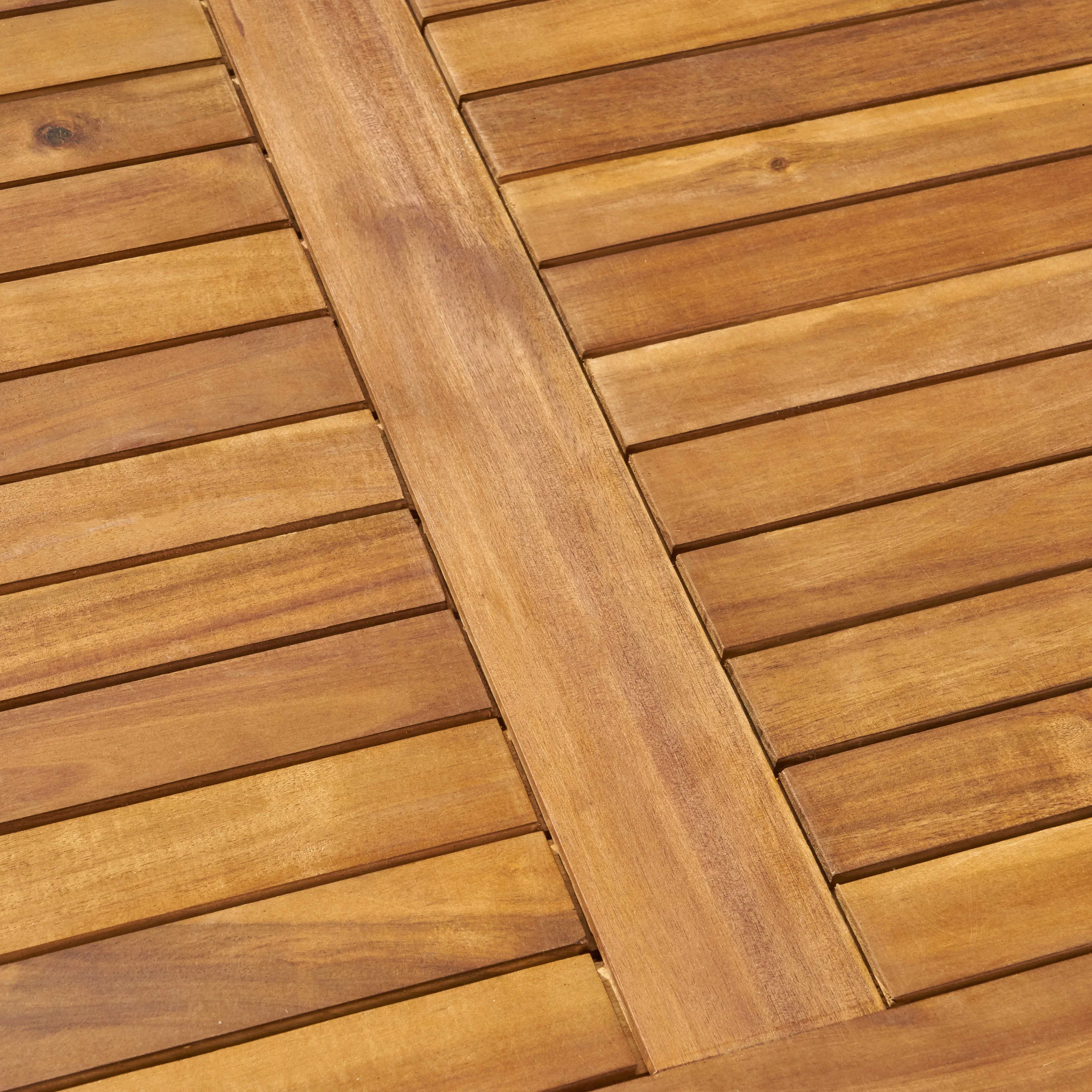 Stanford Outdoor Rustic Slat-Top Acacia Wood Oval Dining Table with Tapered Legs - furnishings