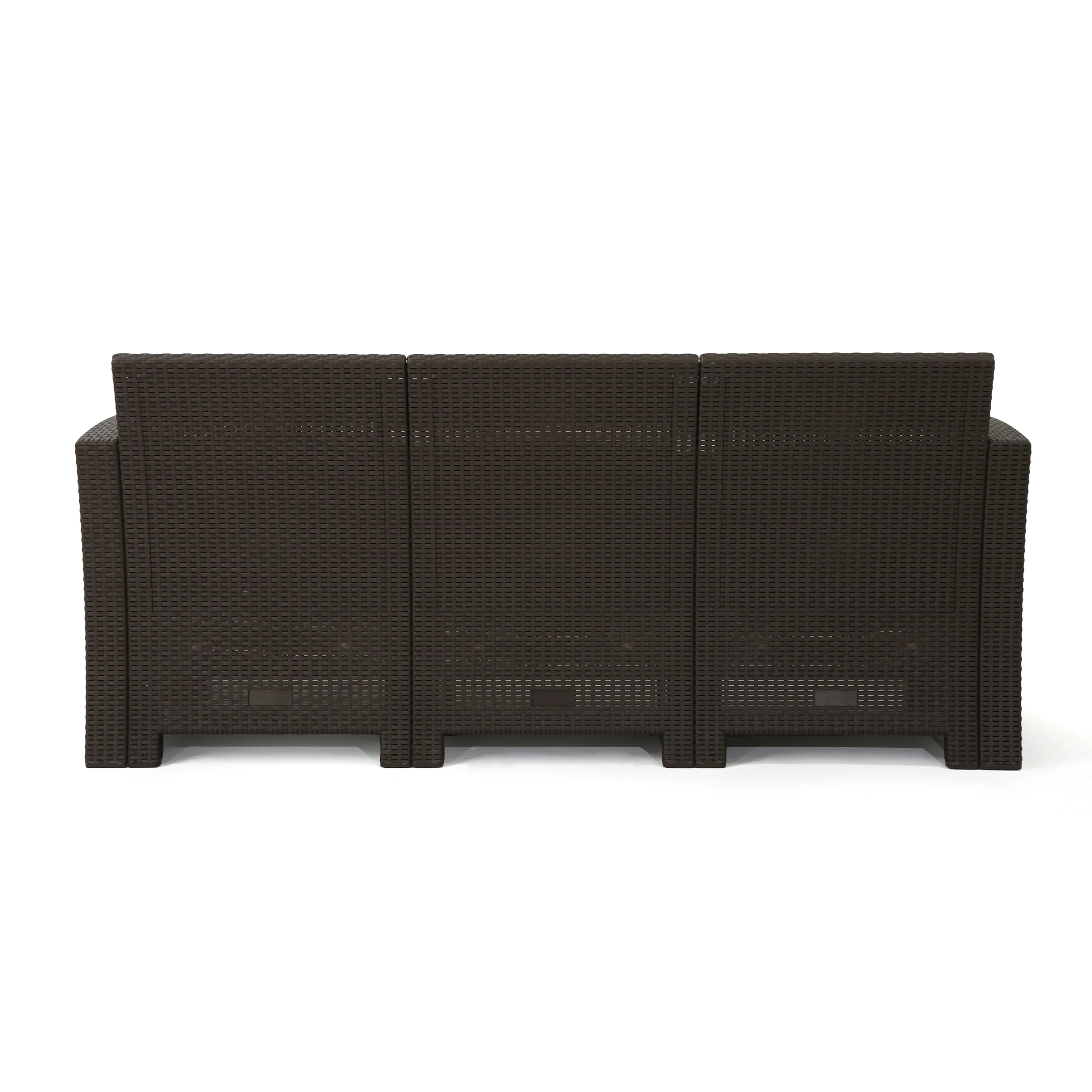 St. Pete Outdoor 3 Seat Faux Wicker Rattan Style Sofa - furnishings