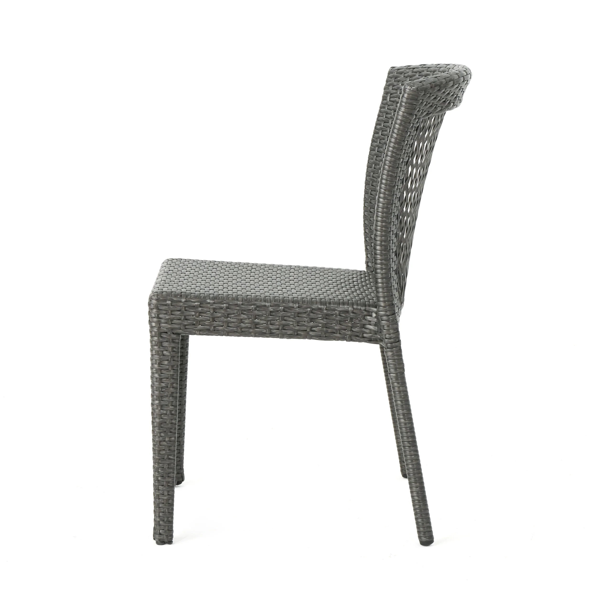 Bonnie Outdoor Gray Wicker Stackable Dining Chairs - furnishings