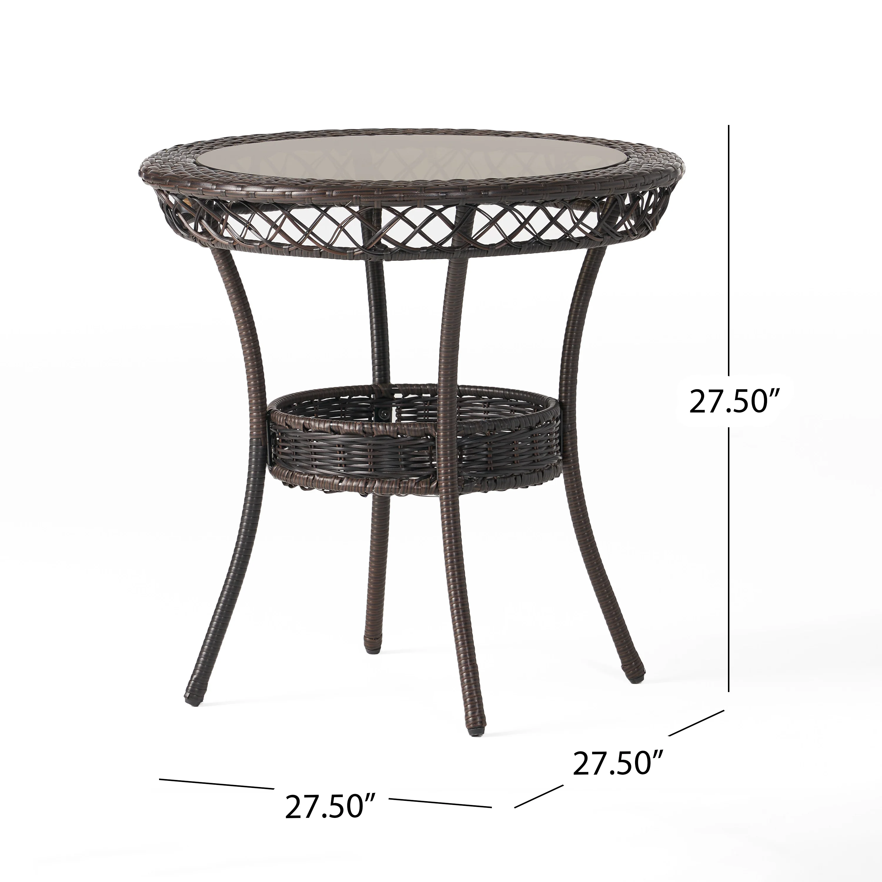 Clementine Outdoor Multibrown Wicker 3pc Bistro Set - furnishings