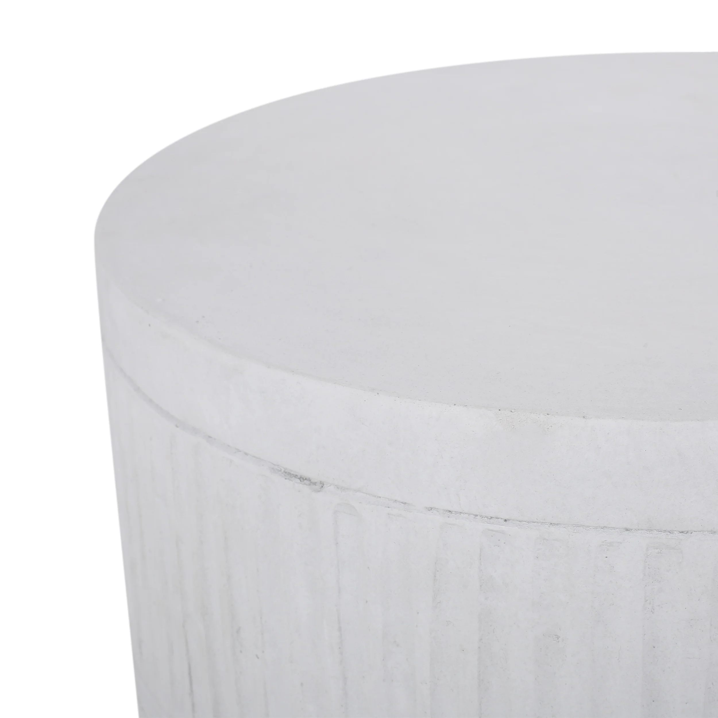 Drouin Outdoor Lightweight Concrete Side Table, Antique White - furnishings