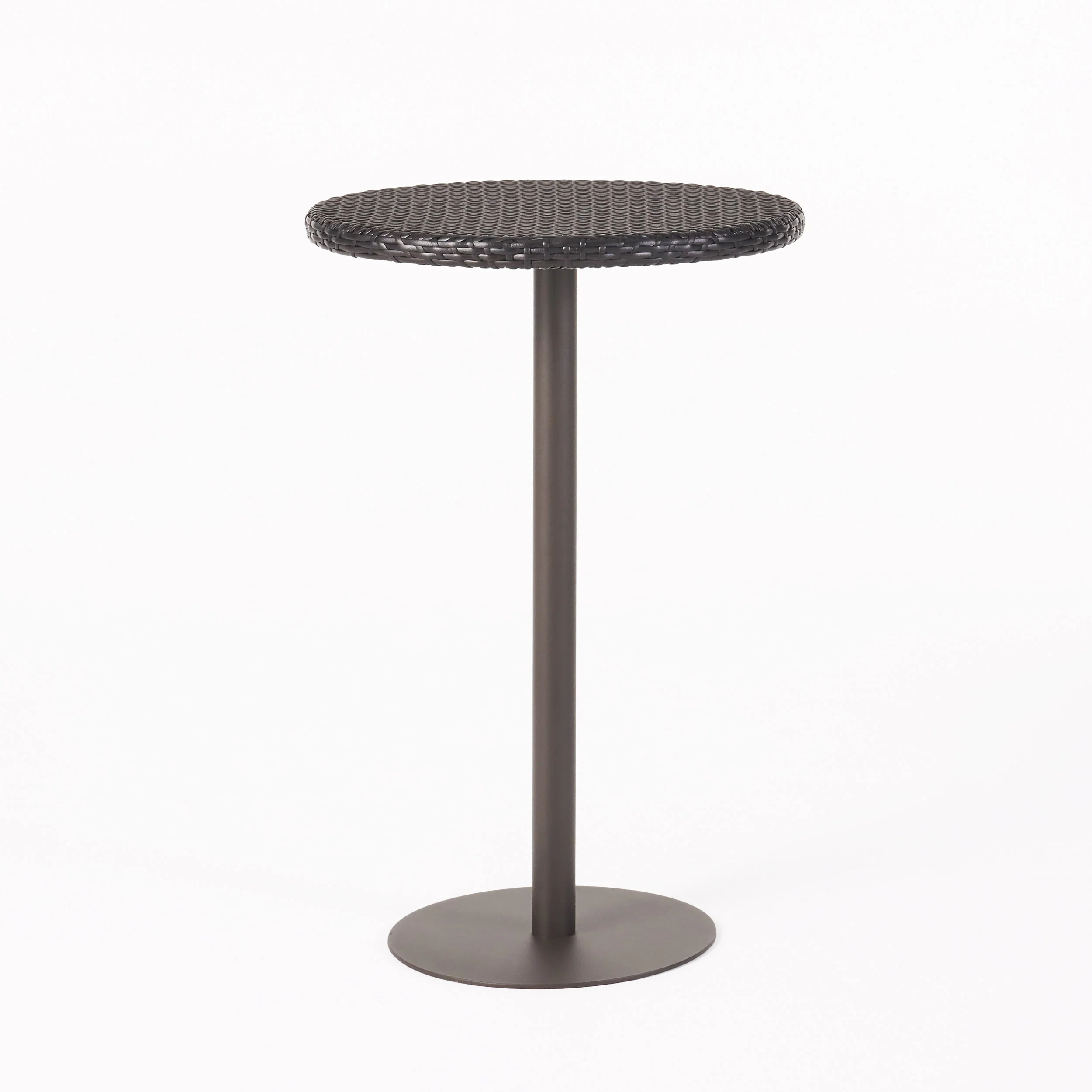 Domicca Outdoor 26 Inch Multi-brown Wicker Round Bar Table - furnishings
