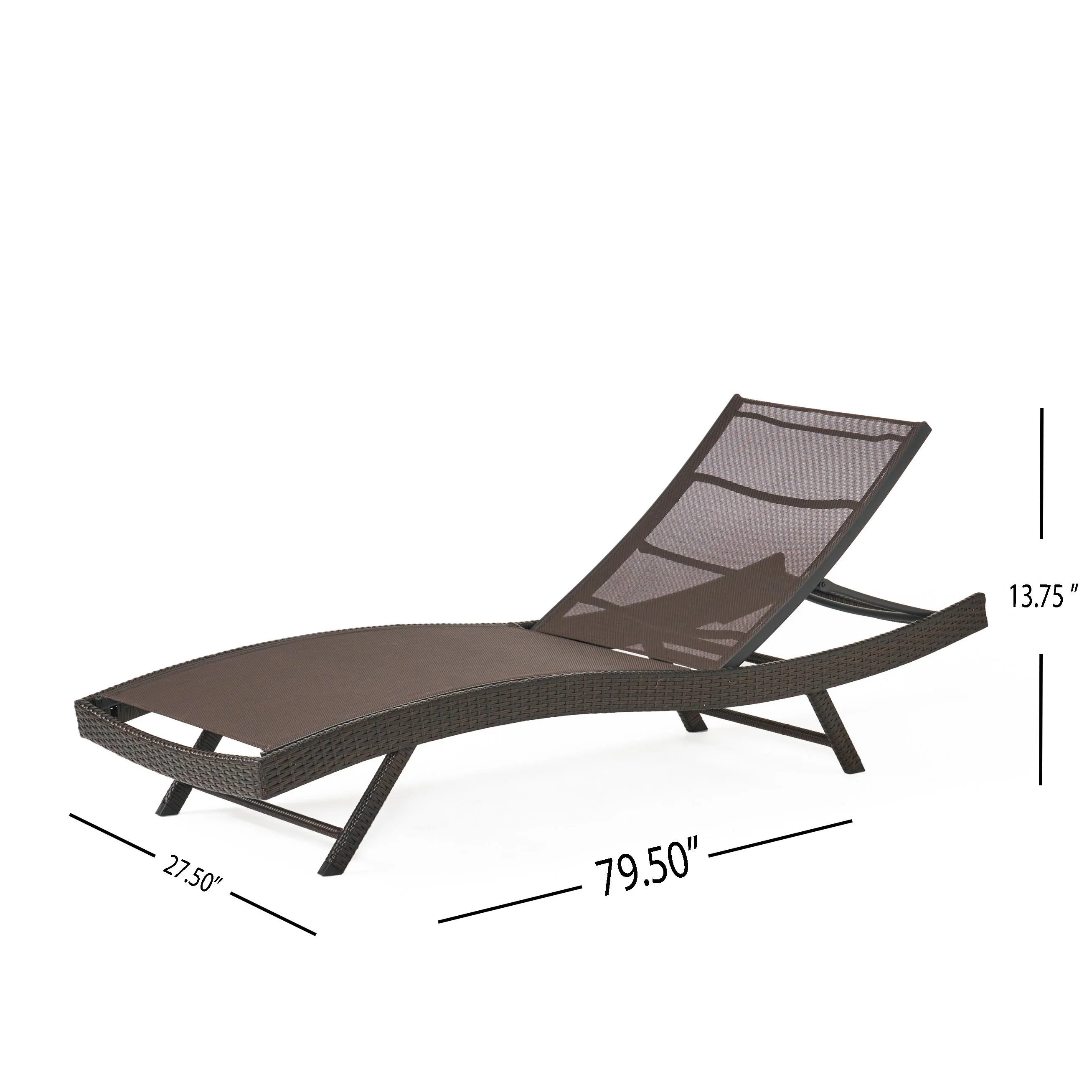 Burnham Outdoor 3pc Brown Mesh Chaise Lounge Chairs Set - furnishings