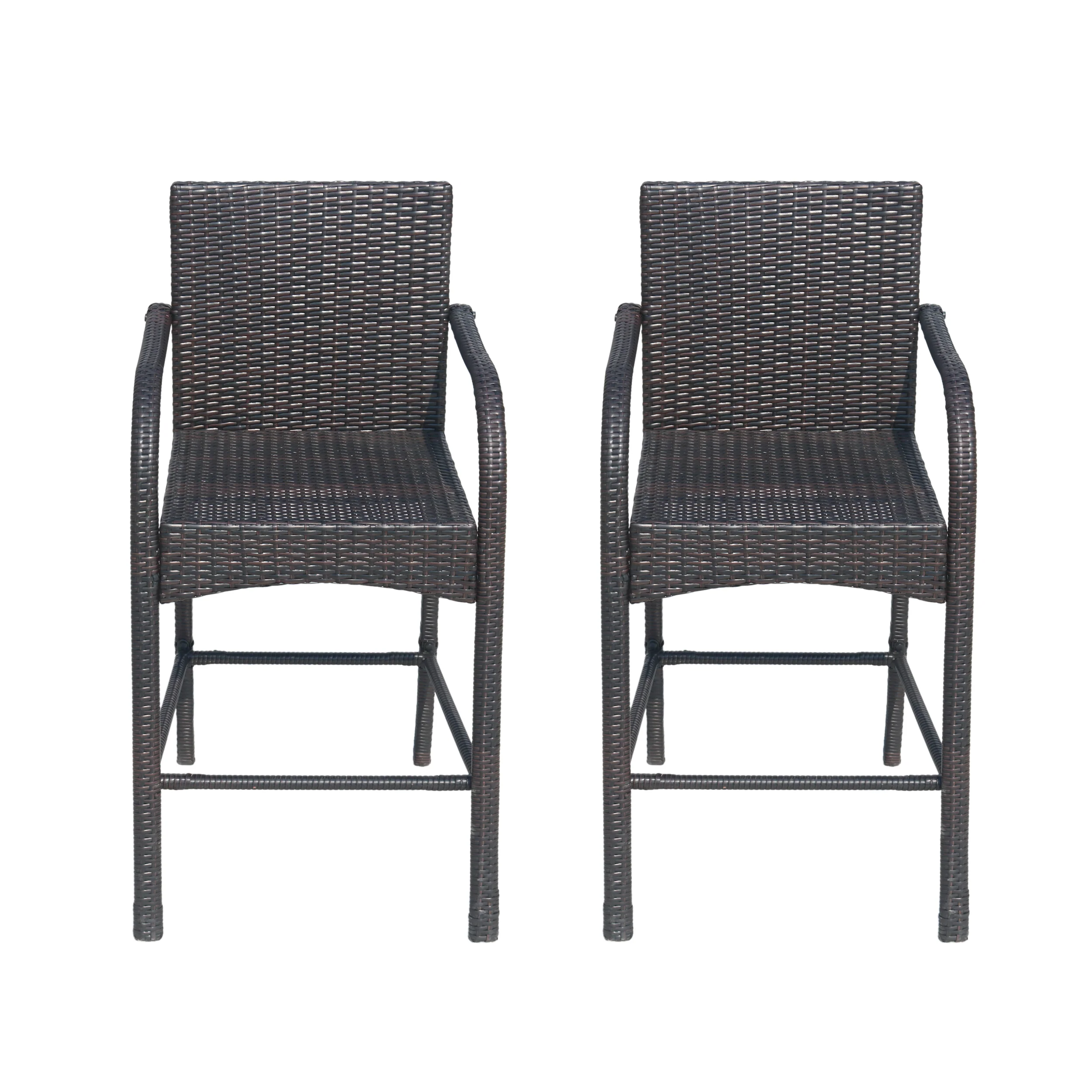 Iremide Outdoor Wicker Barstool Chair (Set of 2) - furnishings