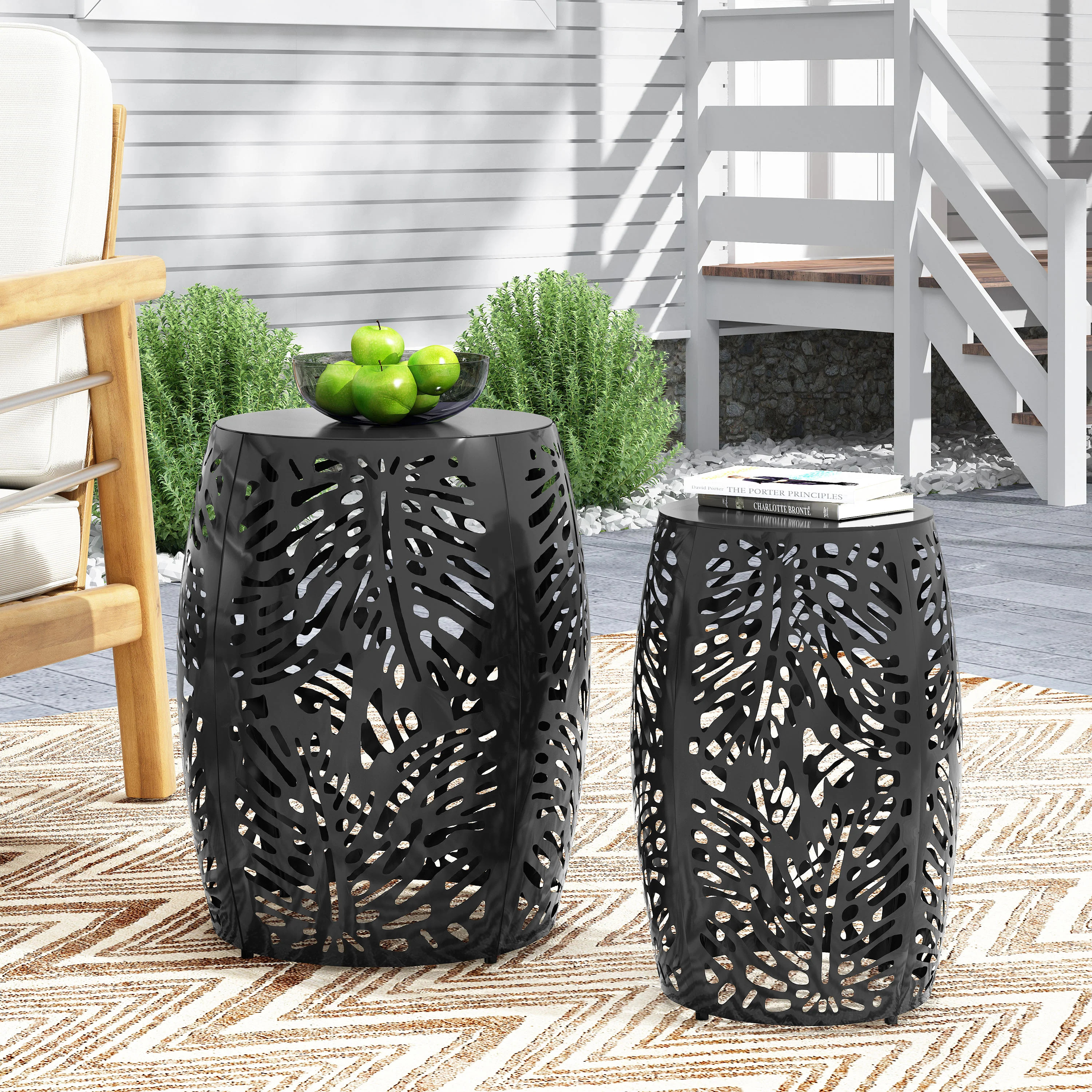 Holt Outdoor Metal Side Tables, Set of 2 - furnishings