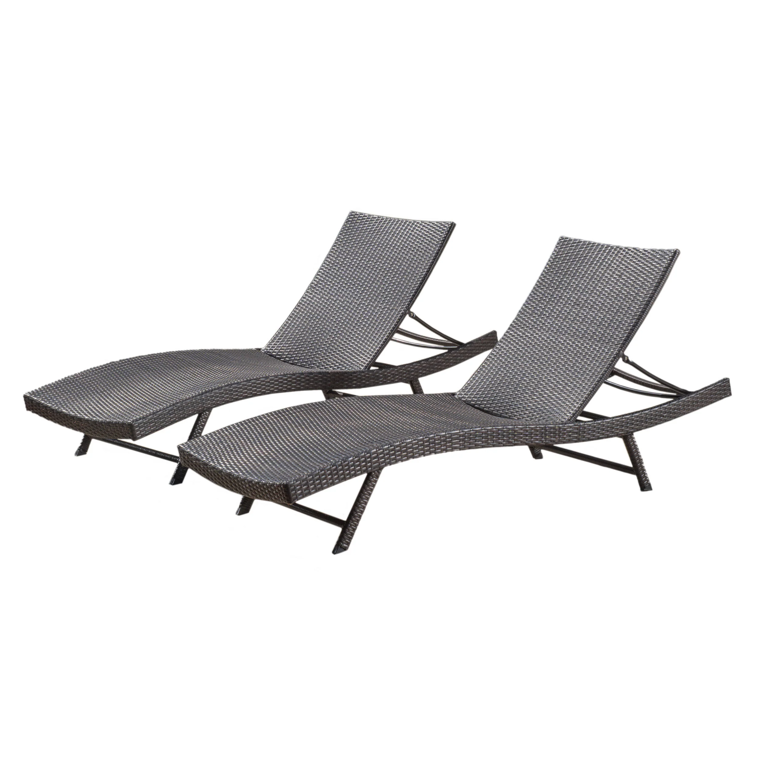 Eliana Outdoor Brown Wicker Adjustable Chaise Lounge Chair - furnishings