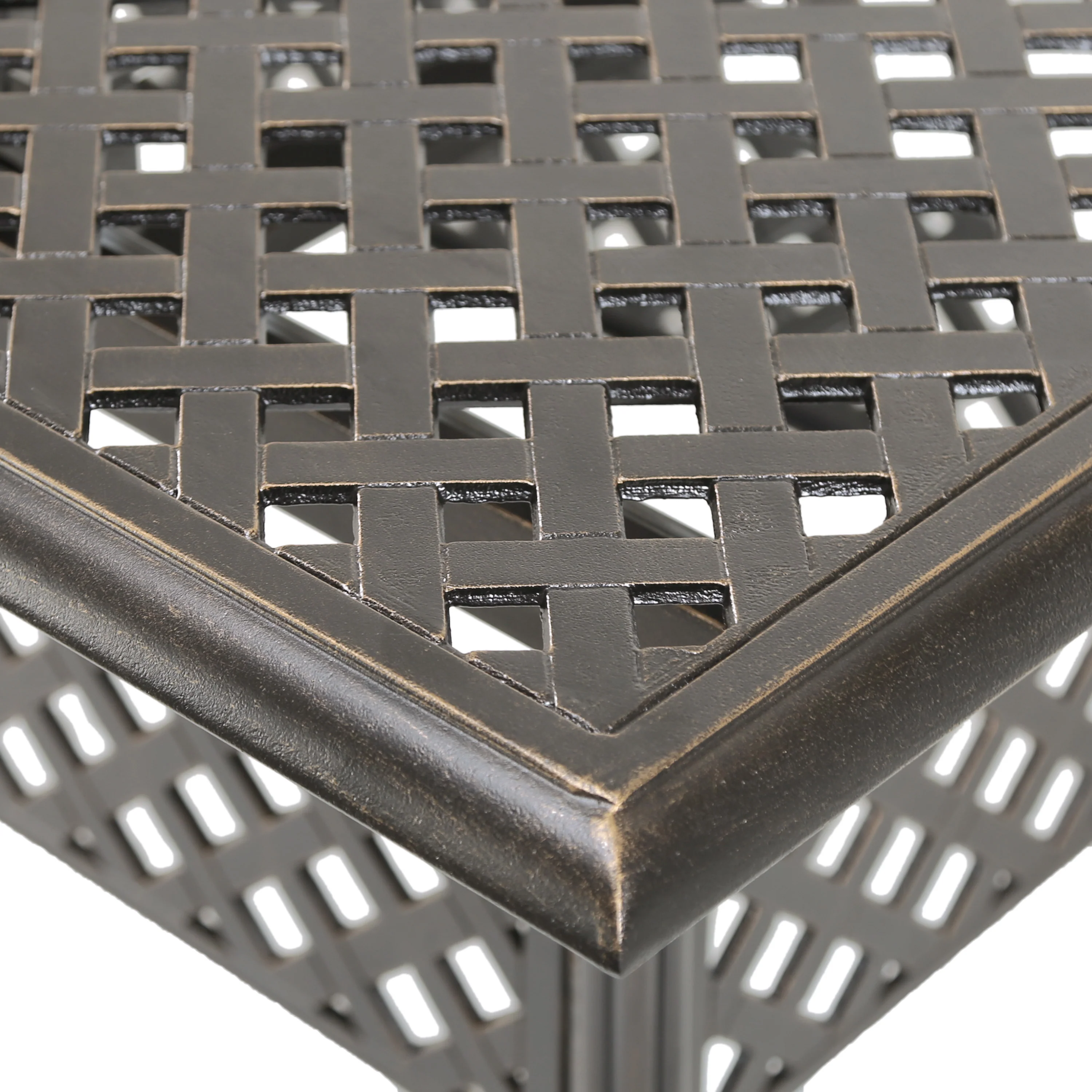 Ariel Outdoor Patina Copper Finish Expandable Dining Table - furnishings