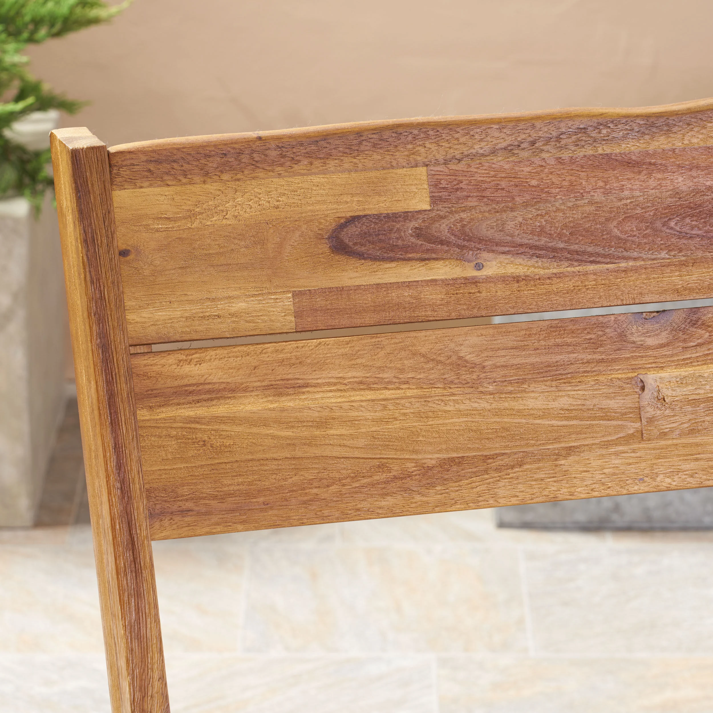 Anthony Outdoor Acacia Wood Loveseat and Coffee Table Set, Sandblast Teak - furnishings
