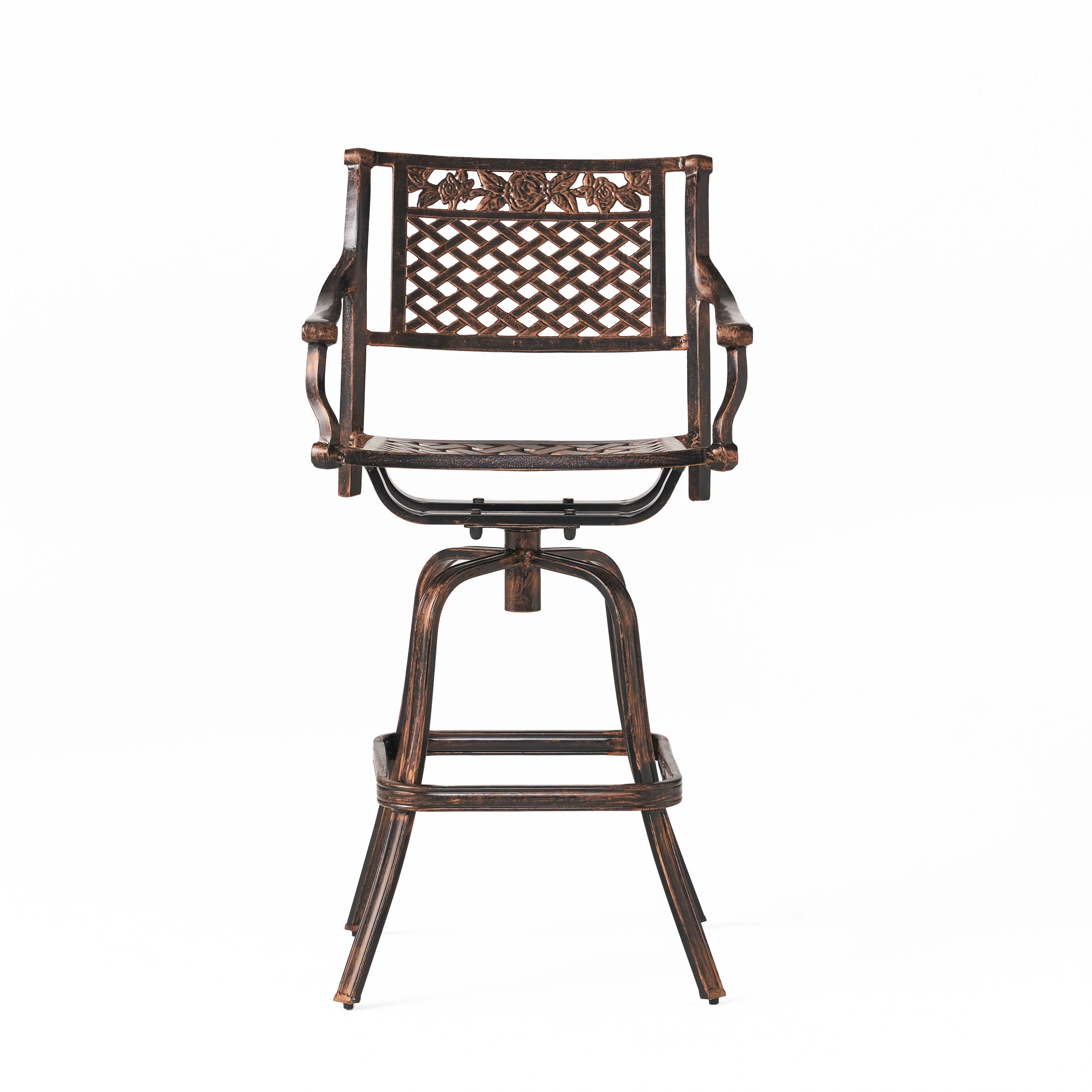 Sierra 30-Inch Outdoor Cast Aluminum Swivel Bar Stool - furnishings