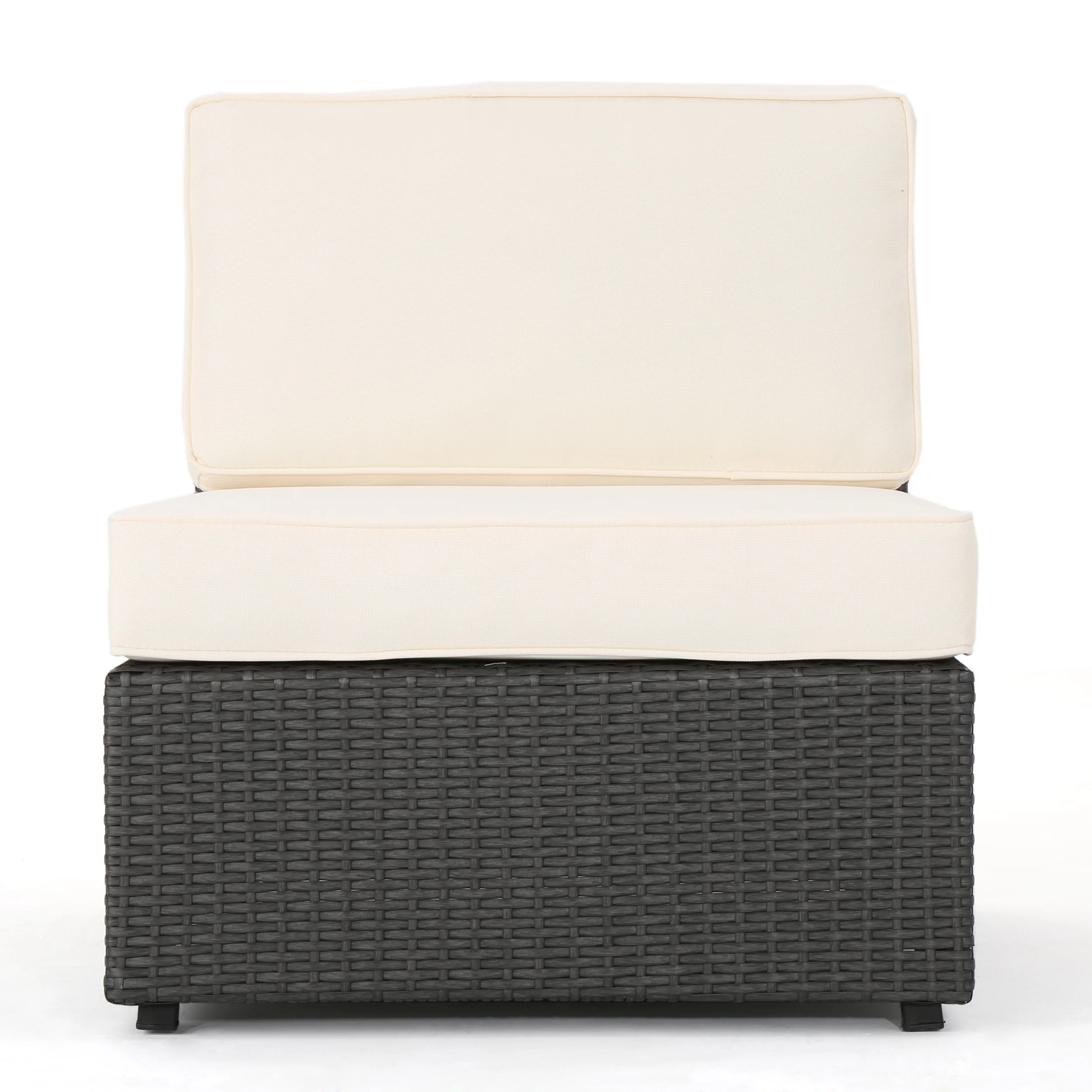 Reddington Outdoor 8 Piece Grey Wicker Sectional with Water Resistant Cushions - furnishings