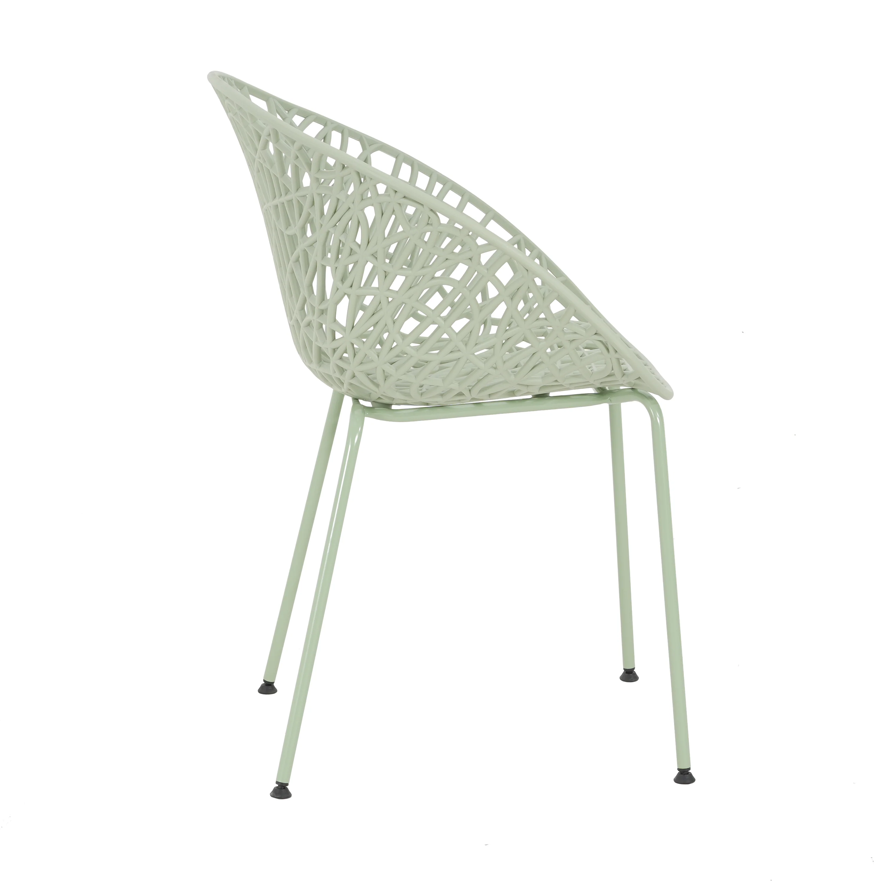 Dahliae Outdoor Patio Dining Chairs, Iron & Plastic, Set of 2 - furnishings