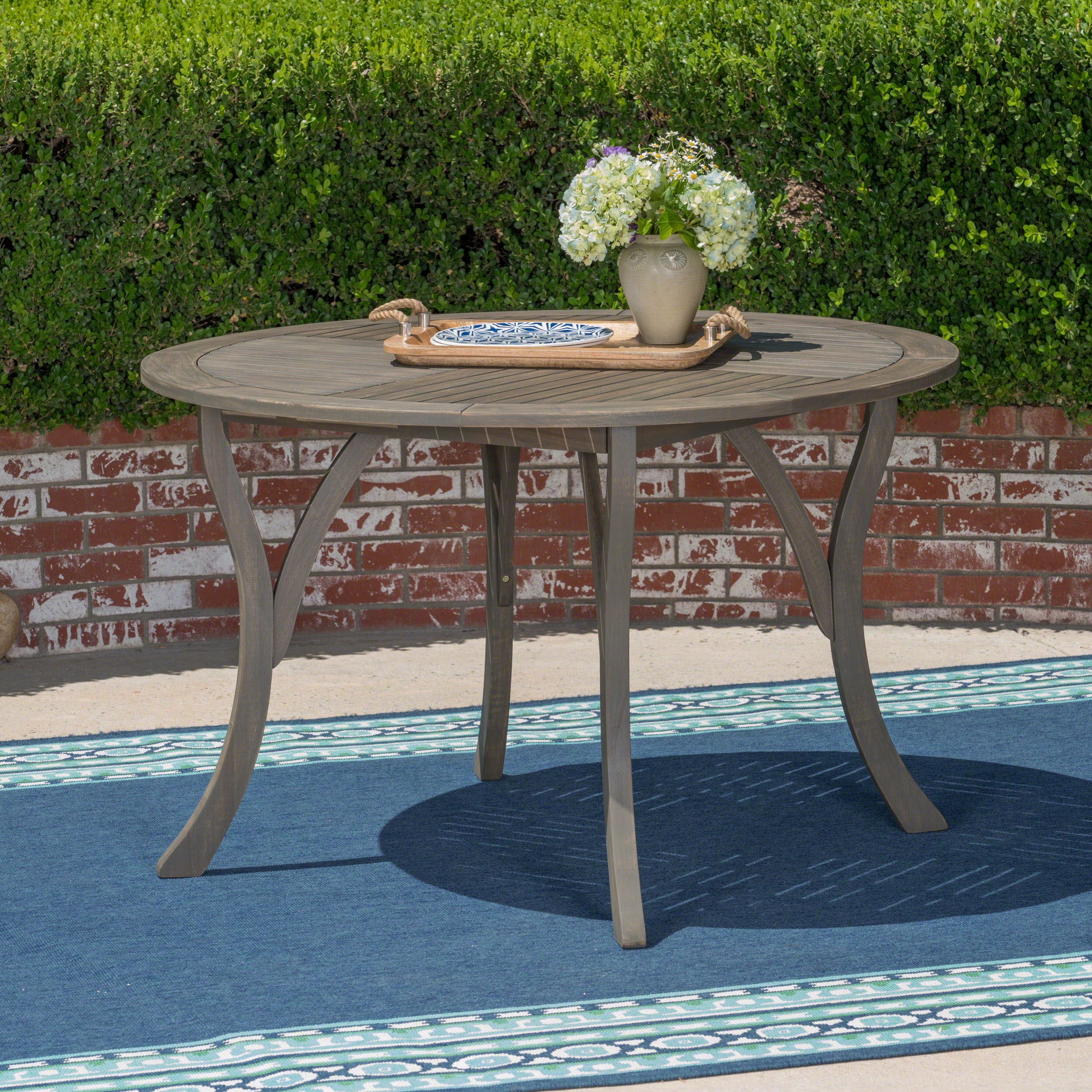 Adn Outdoor 47-inch Round Acacia Wood Dining Table - furnishings