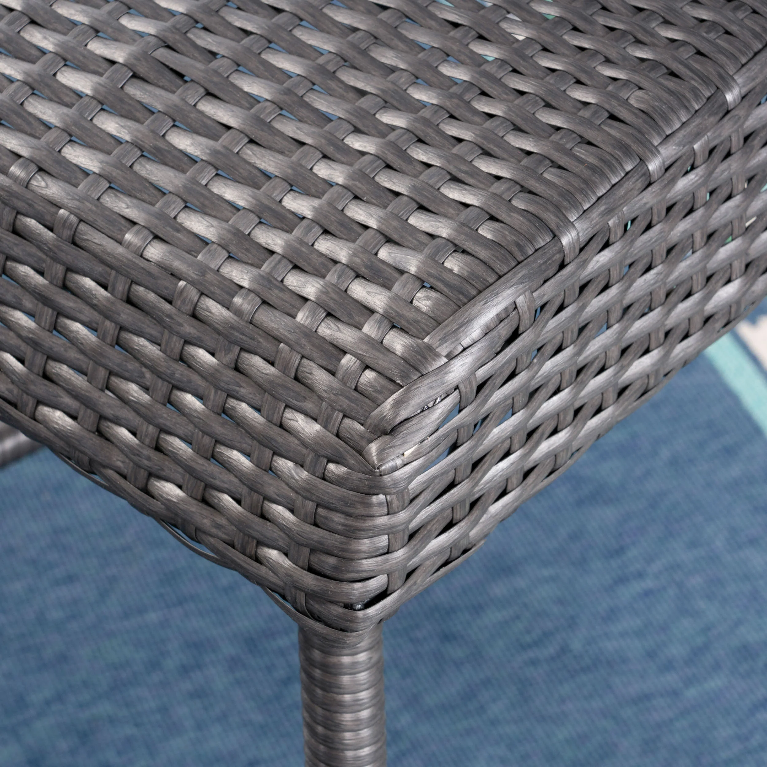 Jiro Outdoor Wicker Barstool, Gray (Set of 2) - furnishings
