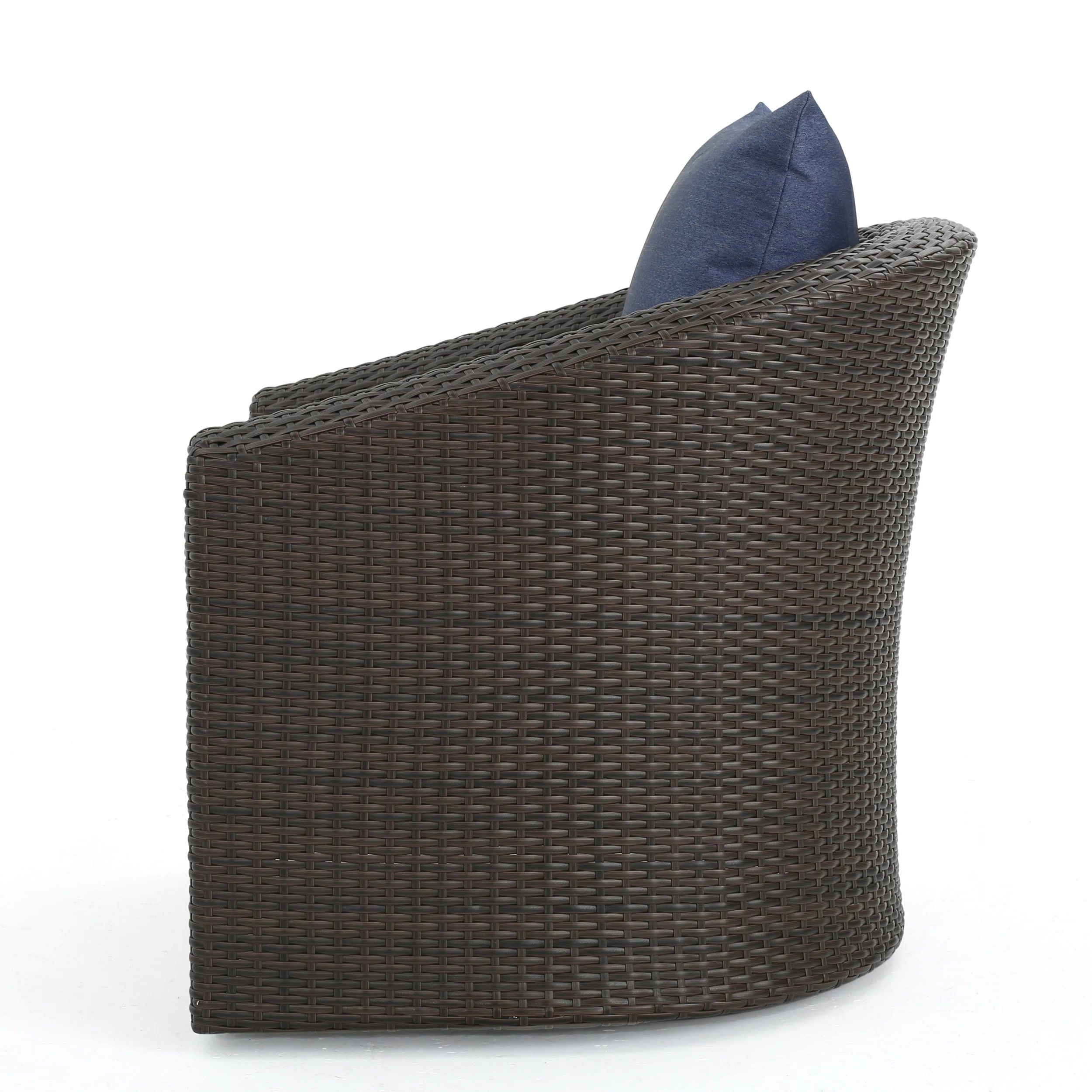 Dillard Outdoor 4 Seater Wicker Swivel Chair and Fire Pit Set - furnishings