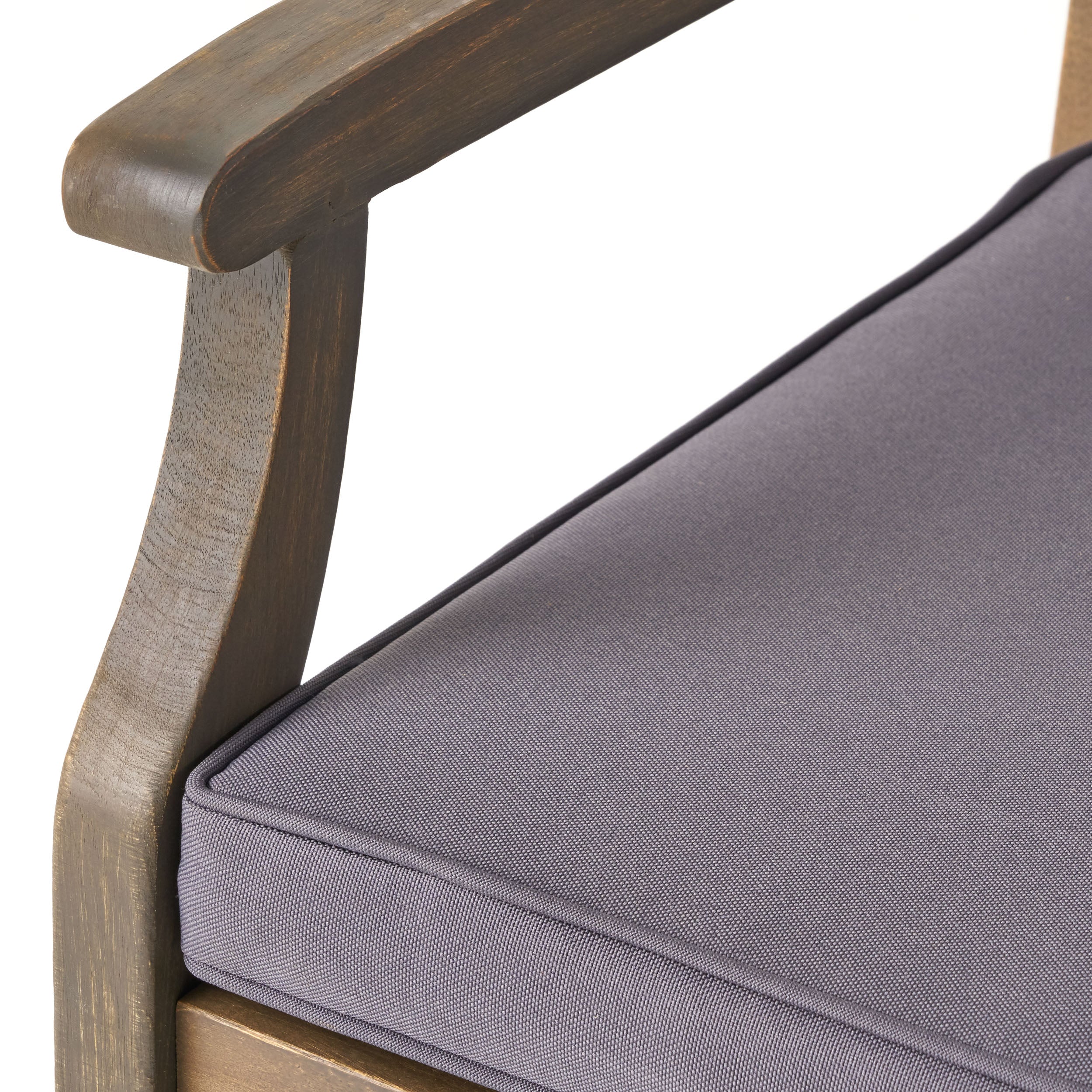 Peter Outdoor Acacia Wood Dining Chair (Set of 2), Grey with Grey Cushions - furnishings